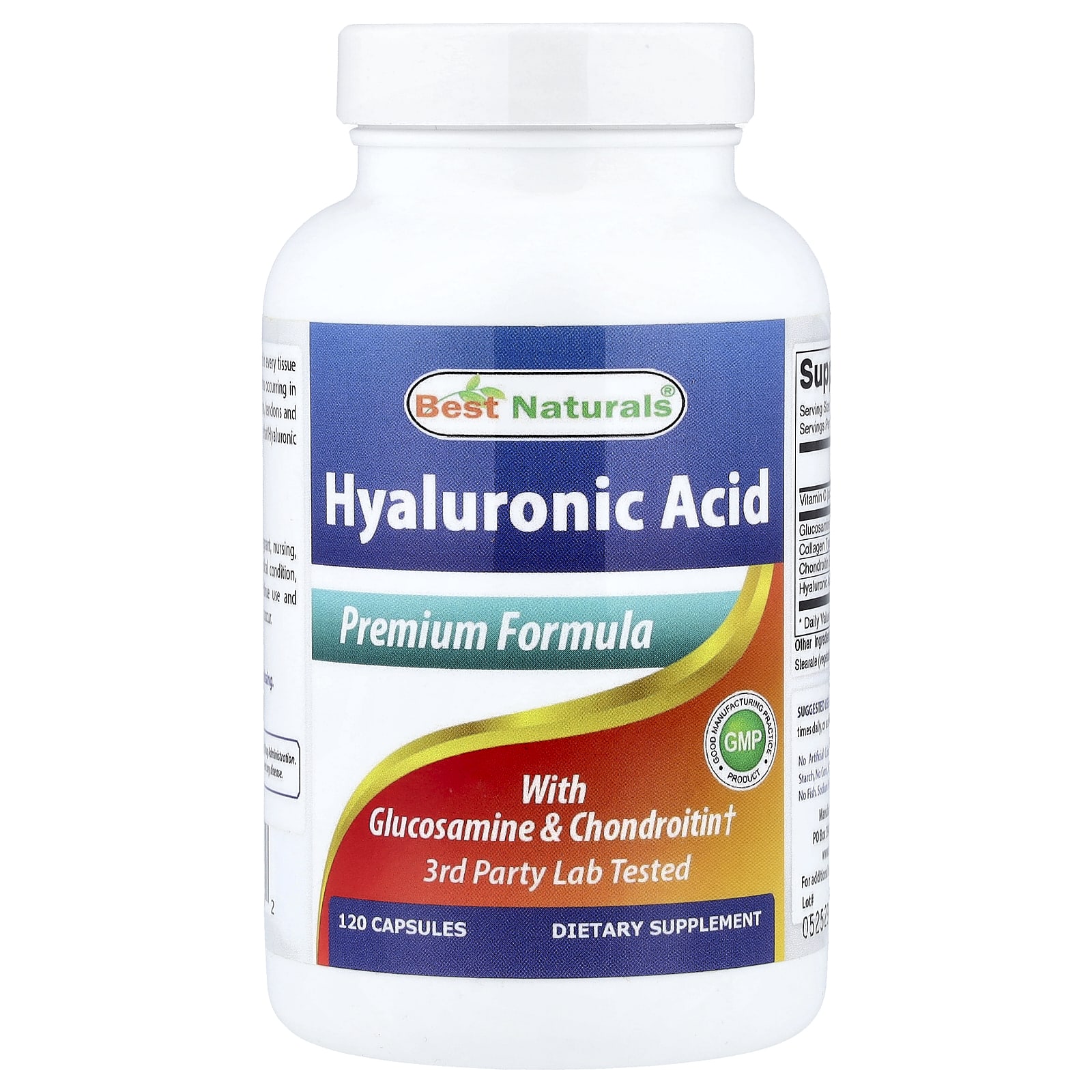 Best Naturals Hyaluronic Acid With Glucosamine & Chondroitin – 120 gélules — Tunisie