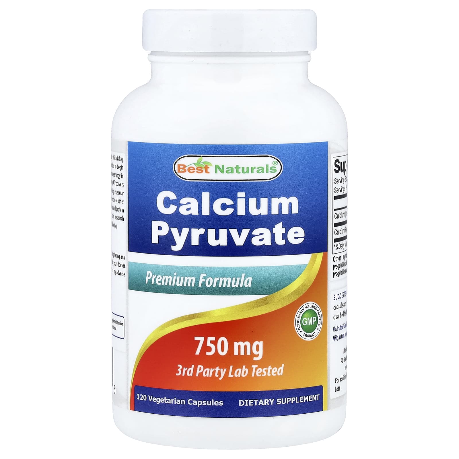 Best Naturals Calcium Pyruvate – 120 gélules végétales — Tunisie