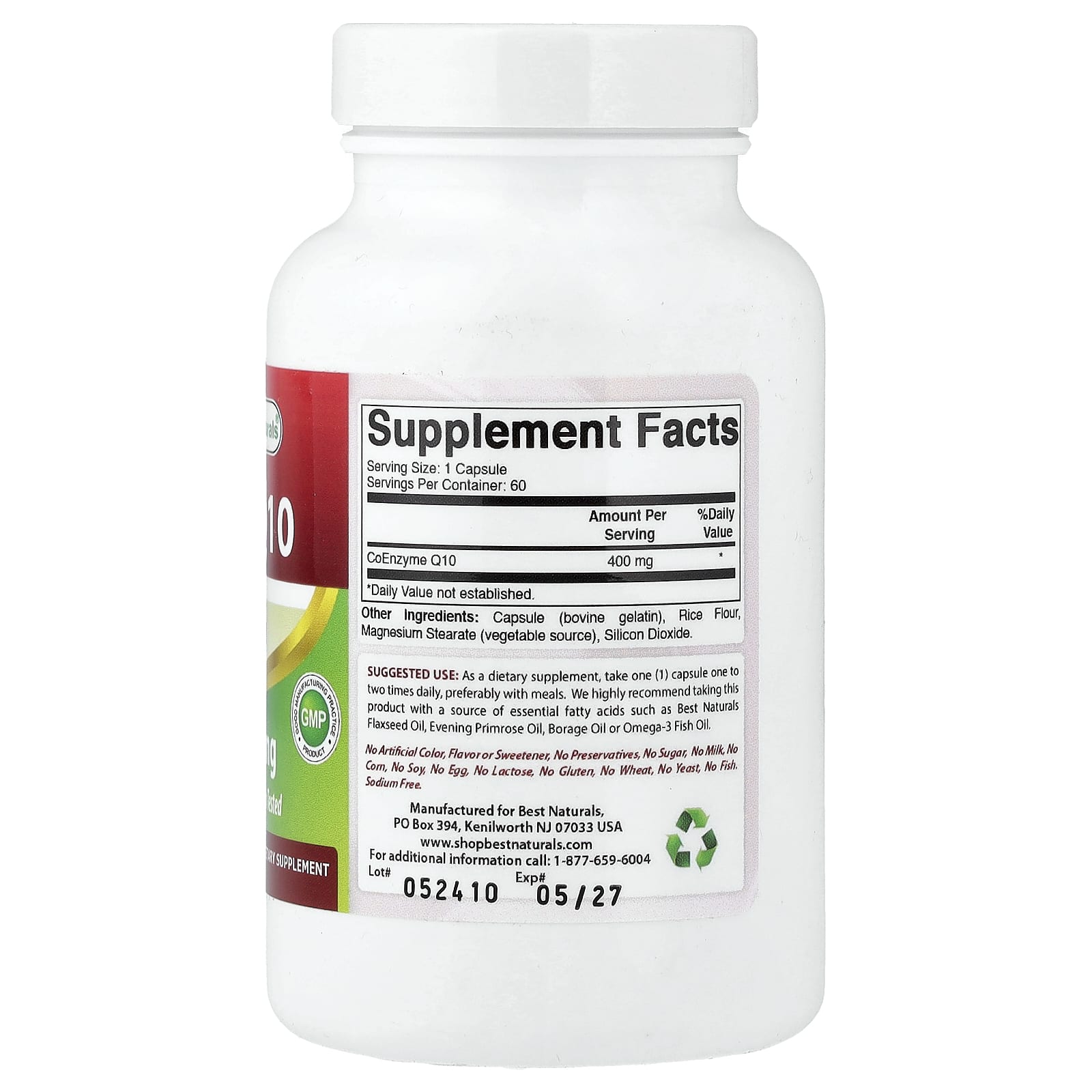 Best Naturals CoQ10 – 400 mg – 60 gélules — photo 2 sur 2