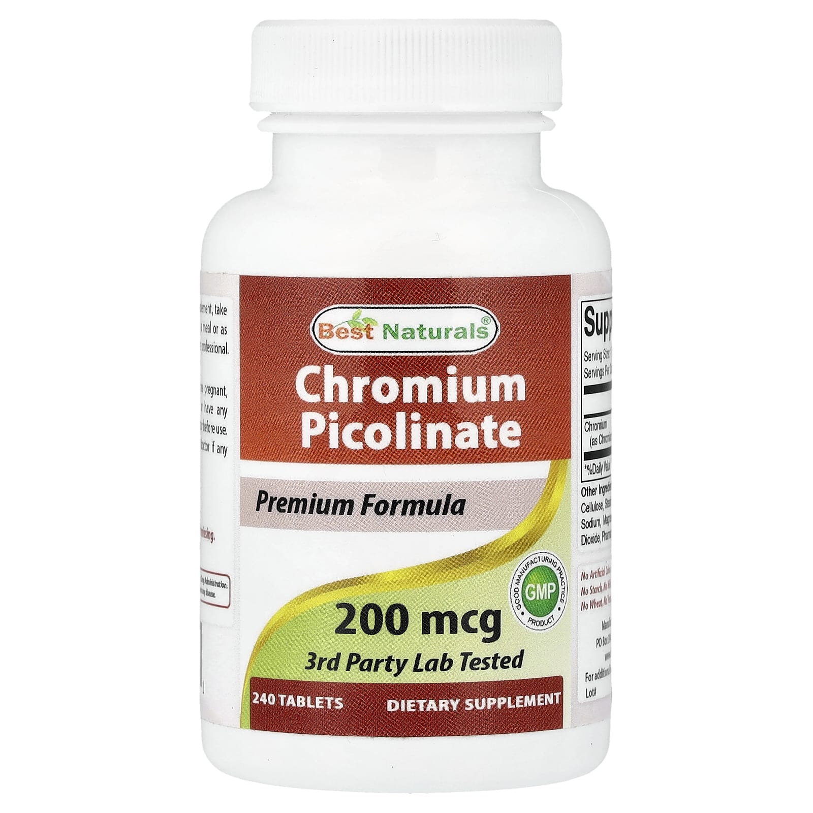 Best Naturals Chromium Picolinate – 200 µg – 240 comprimés — Tunisie