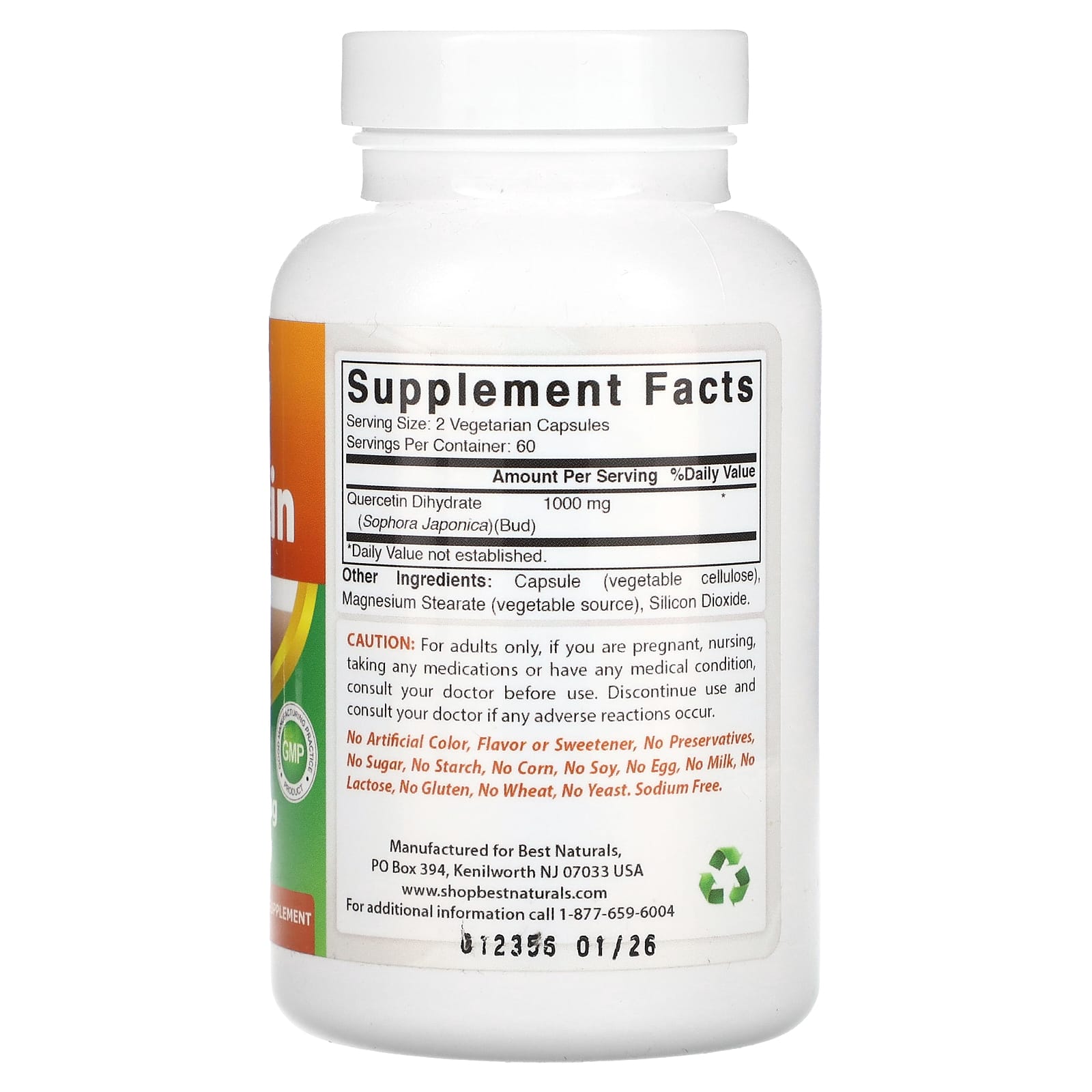 Best Naturals Quercetin – 120 gélules végétales — photo 2 sur 2