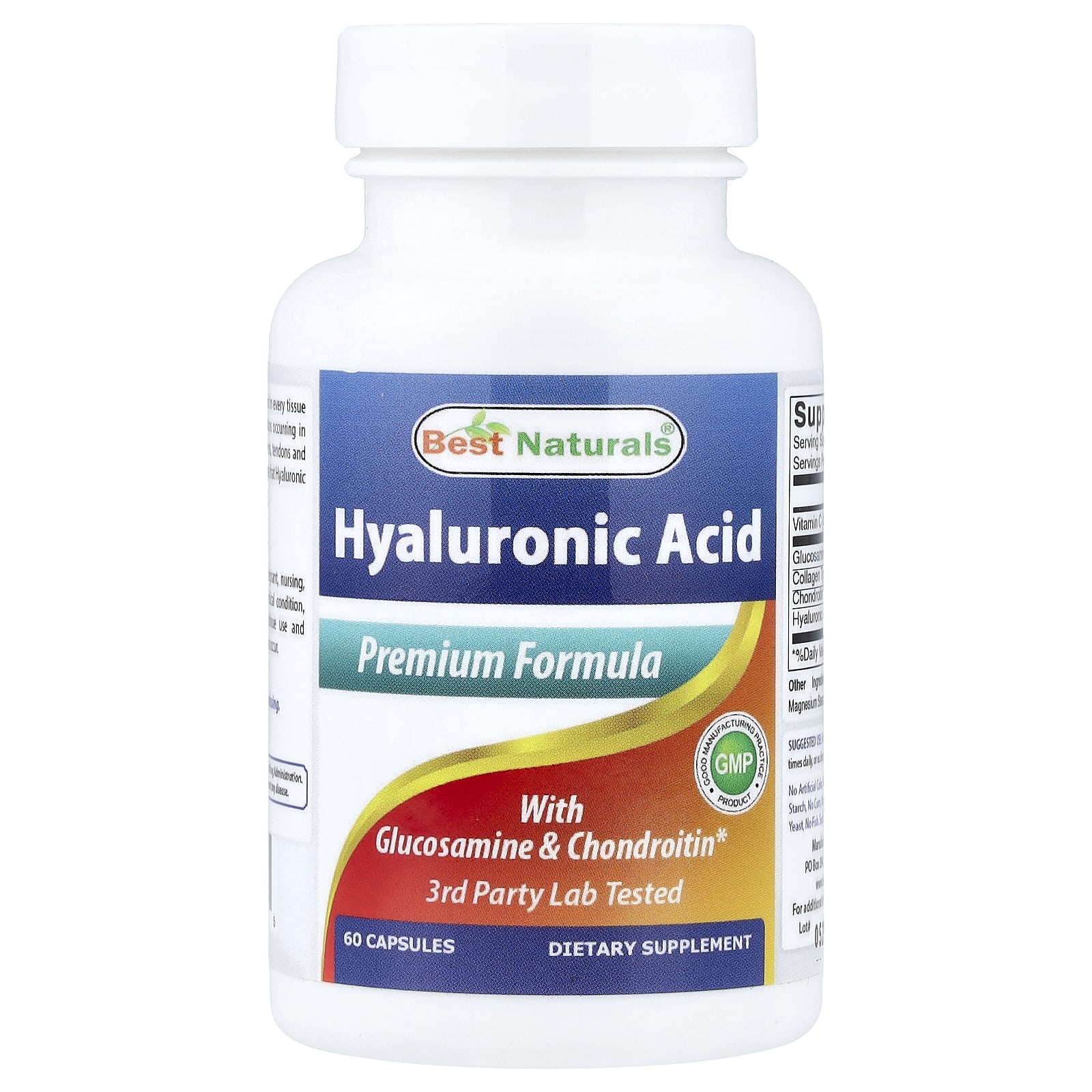 Best Naturals Hyaluronic Acid With Glucosamine & Chondroitin – 60 gélules — Tunisie