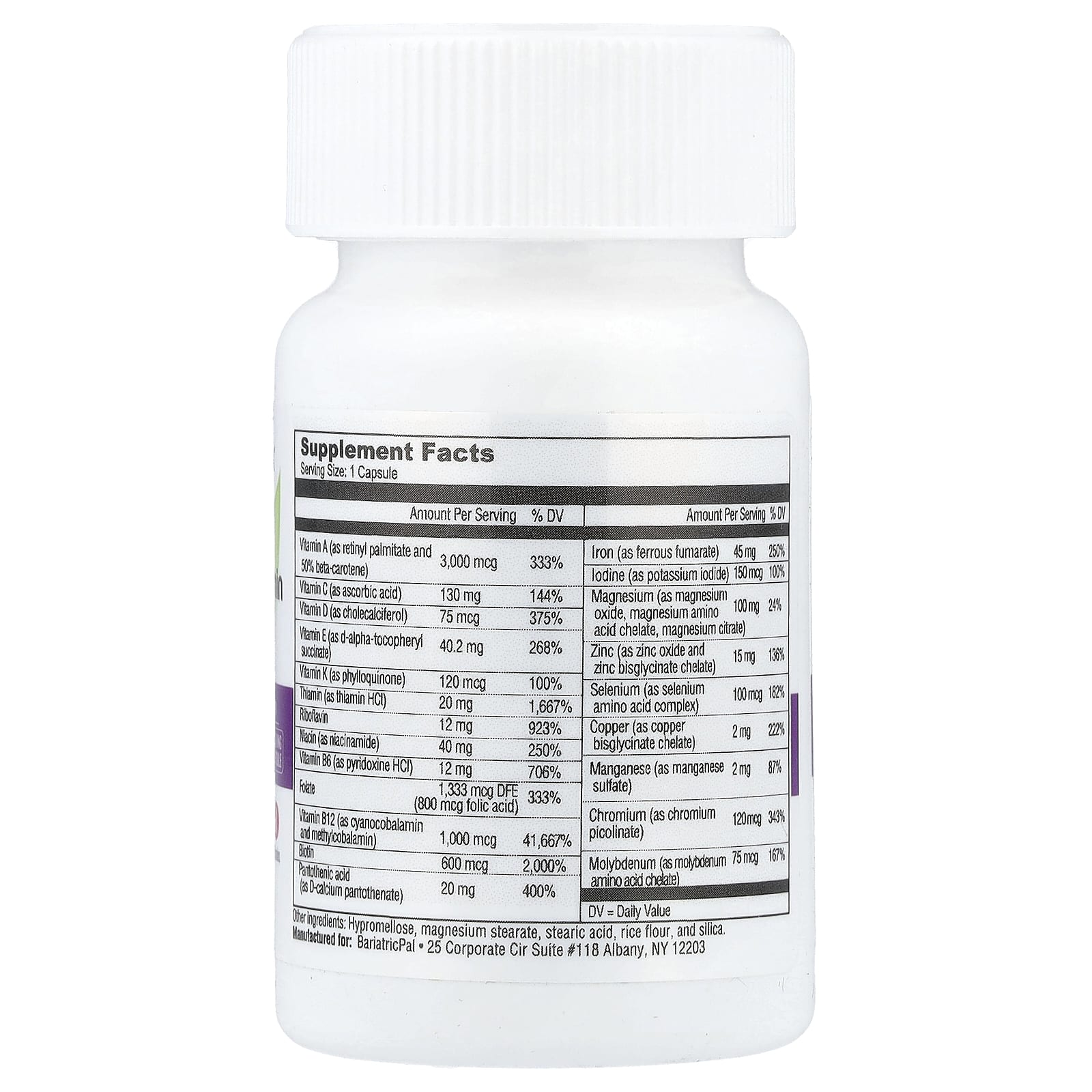 BariatricPal Multivitamin One with Iron – 30 gélules — photo 2 sur 2