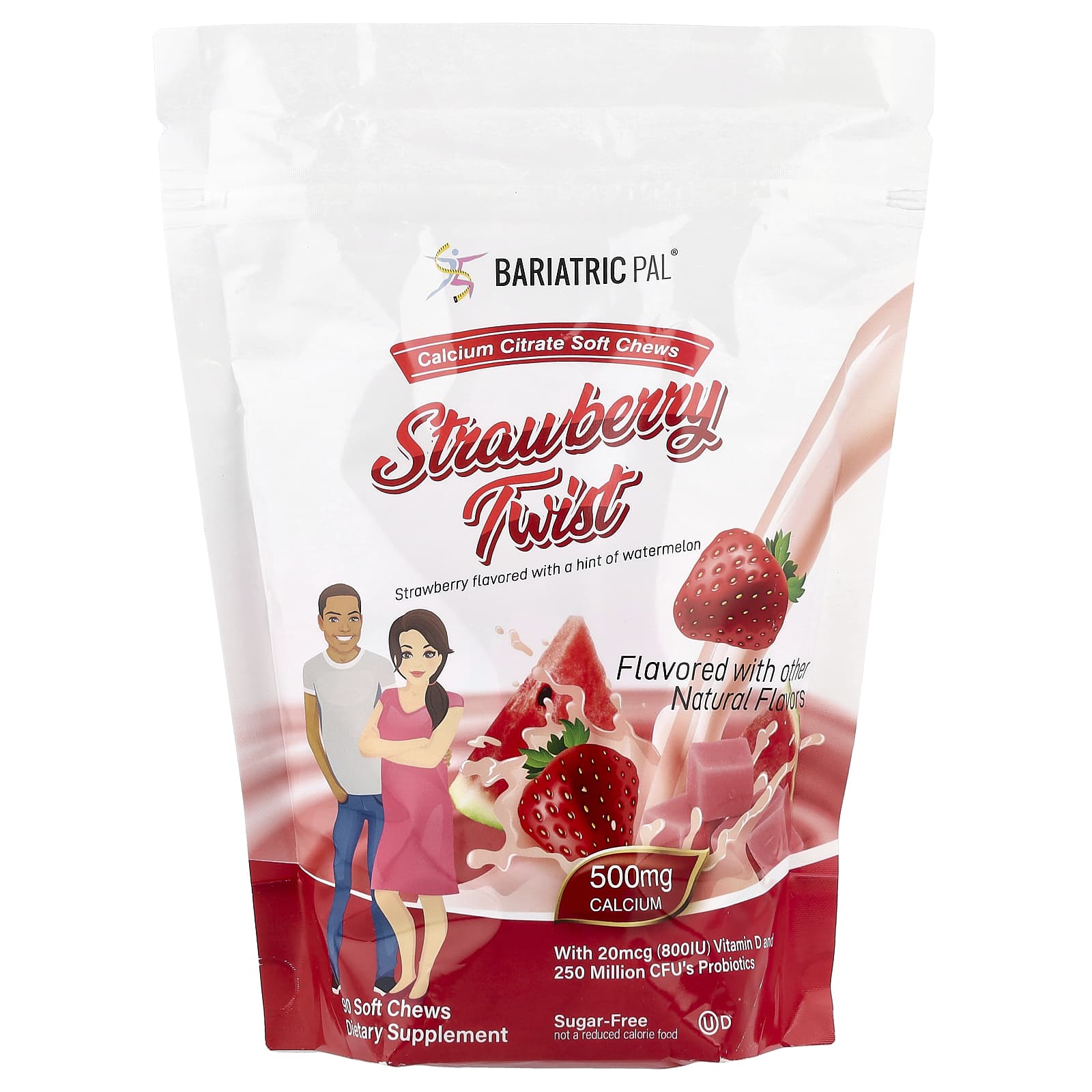 BariatricPal Calcium Citrate Soft Chews, 90 Soft Chews – Strawberry Twist — Tunisie
