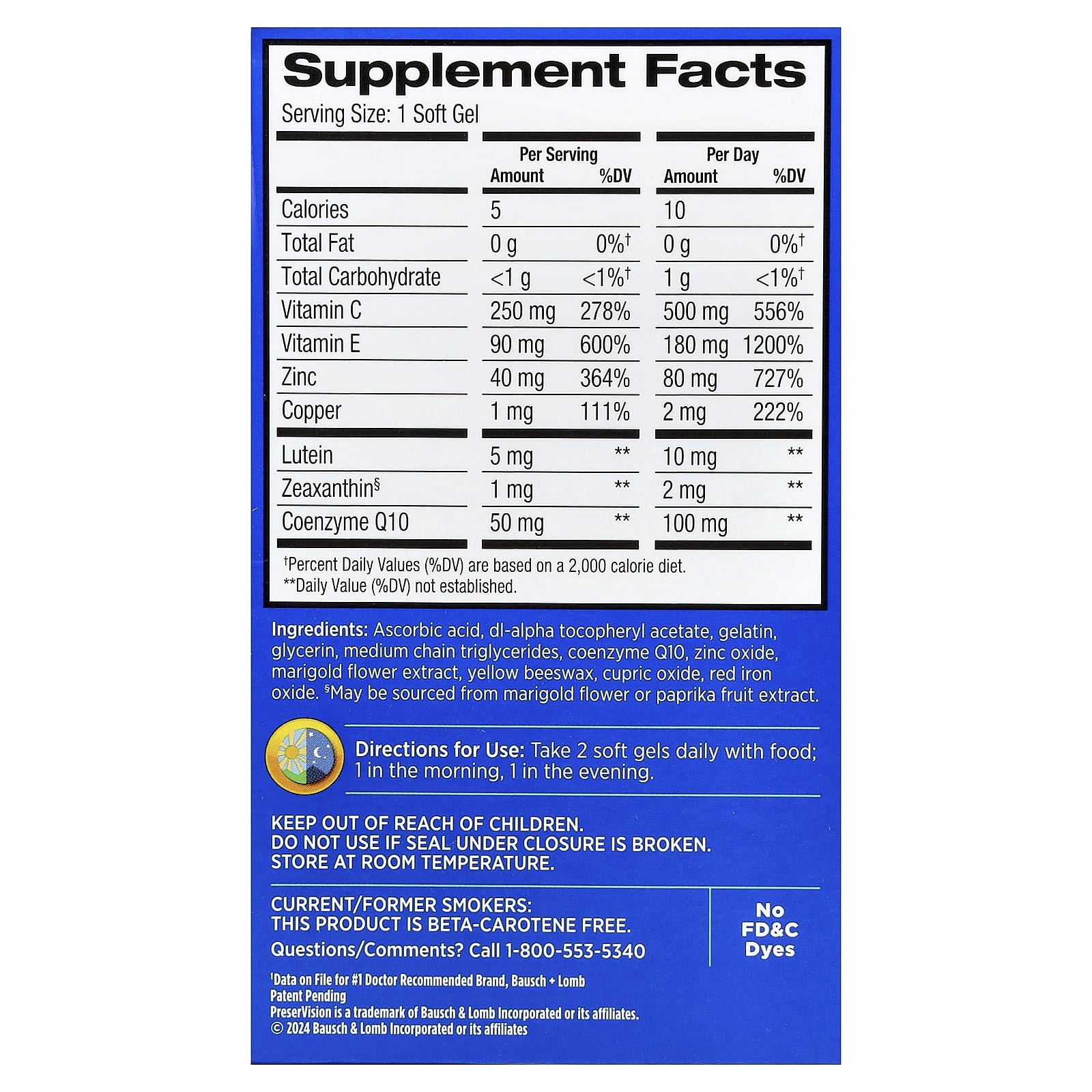 PreserVision AREDS 2 Formula + CoQ10 – 100 capsules molles — photo 2 sur 2