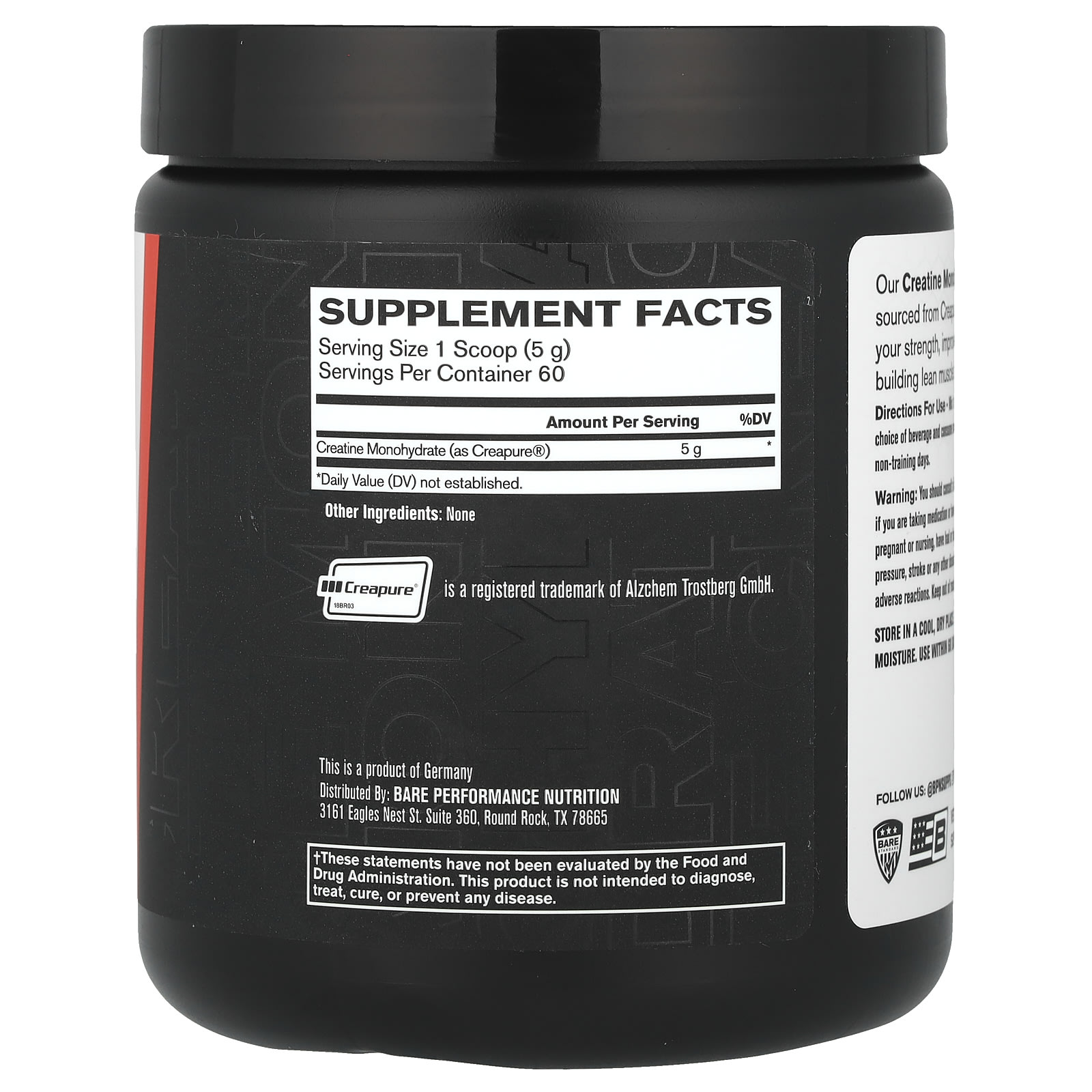 BPN Creatine Monohydrate – Sans arôme – 300 g — photo 2 sur 2