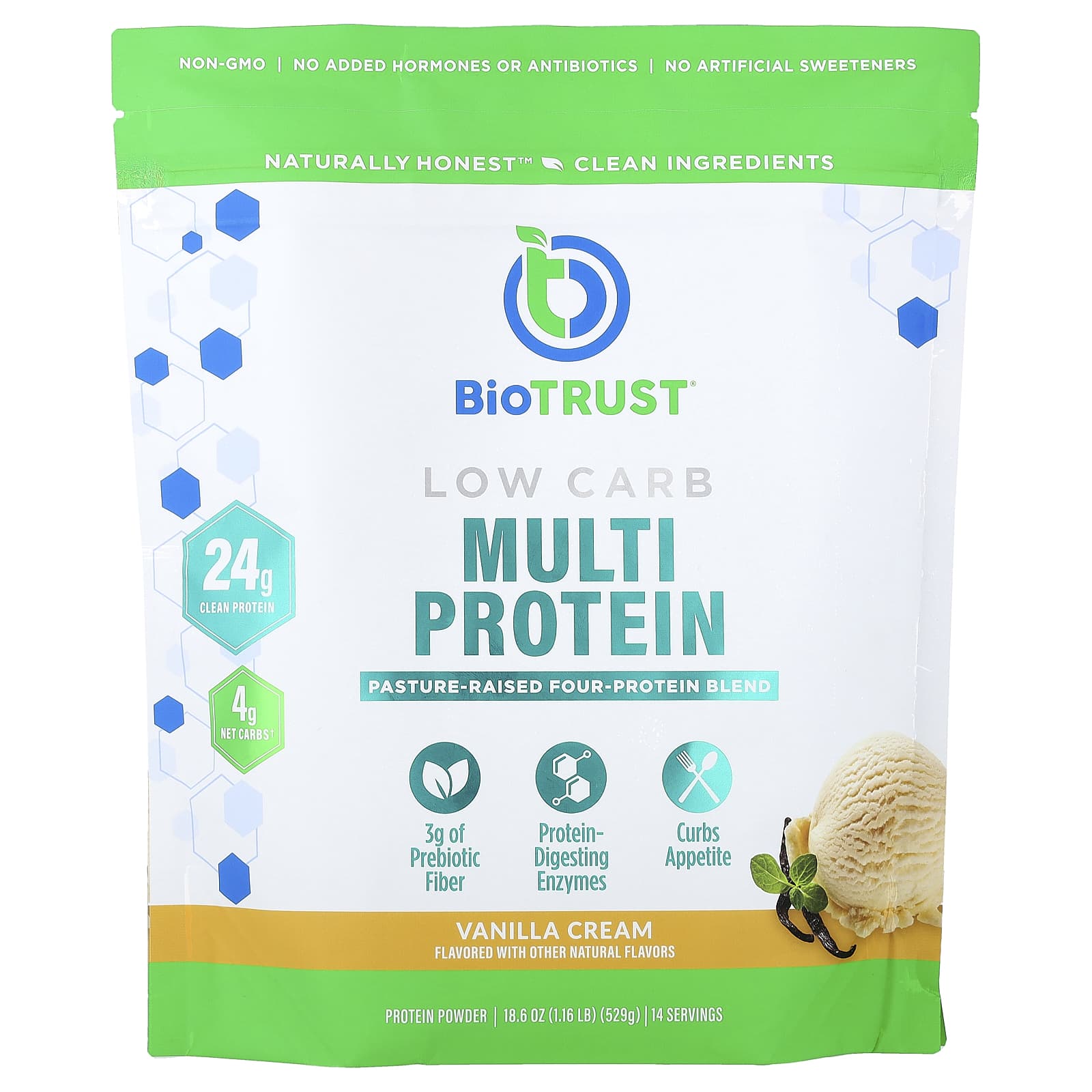 BioTRUST Low Carb, Multi Protein – Vanilla Cream – 529 g — Tunisie