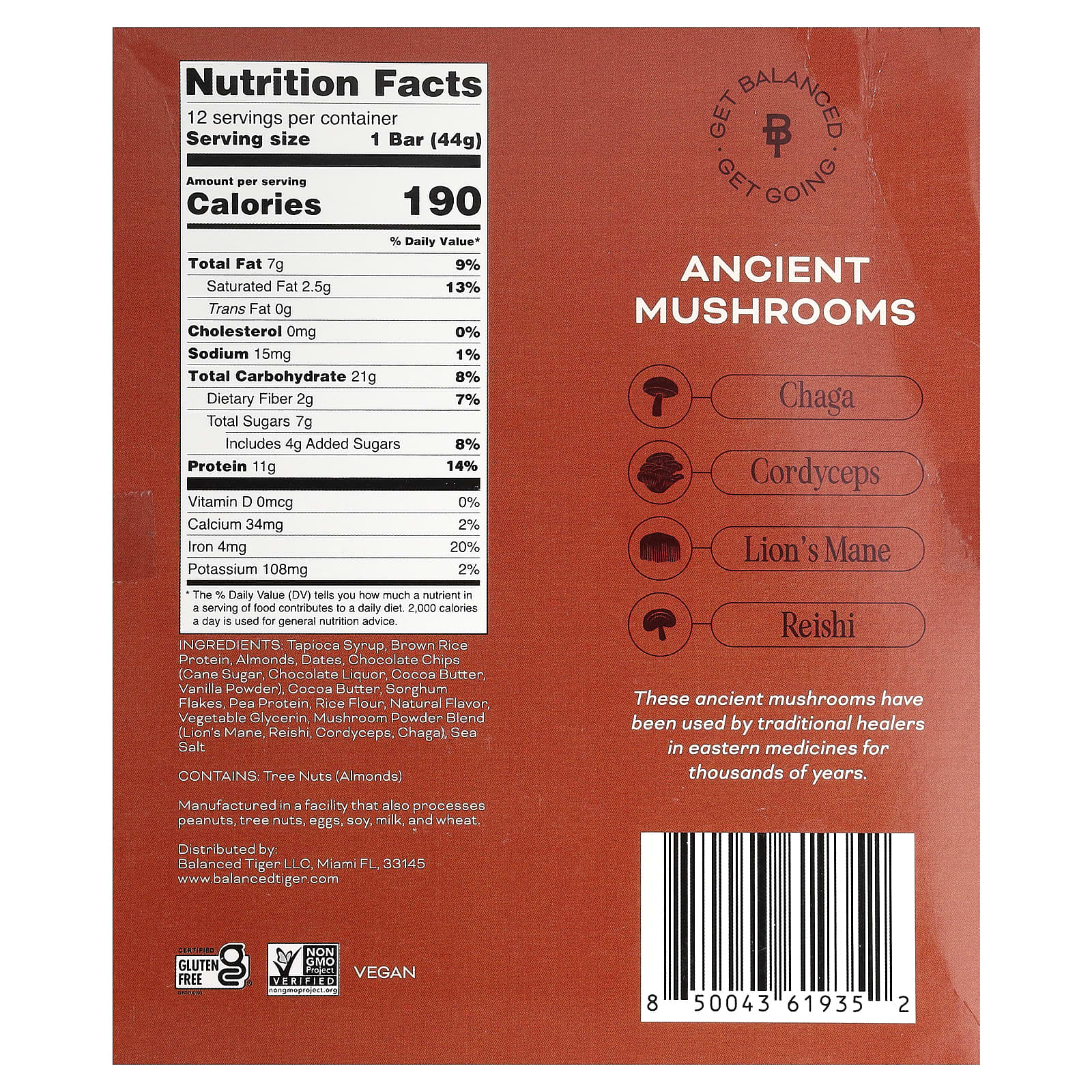 Balanced Tiger Protein Bar – Chocolate Chip Cookie Dough – 44 g — photo 2 sur 2