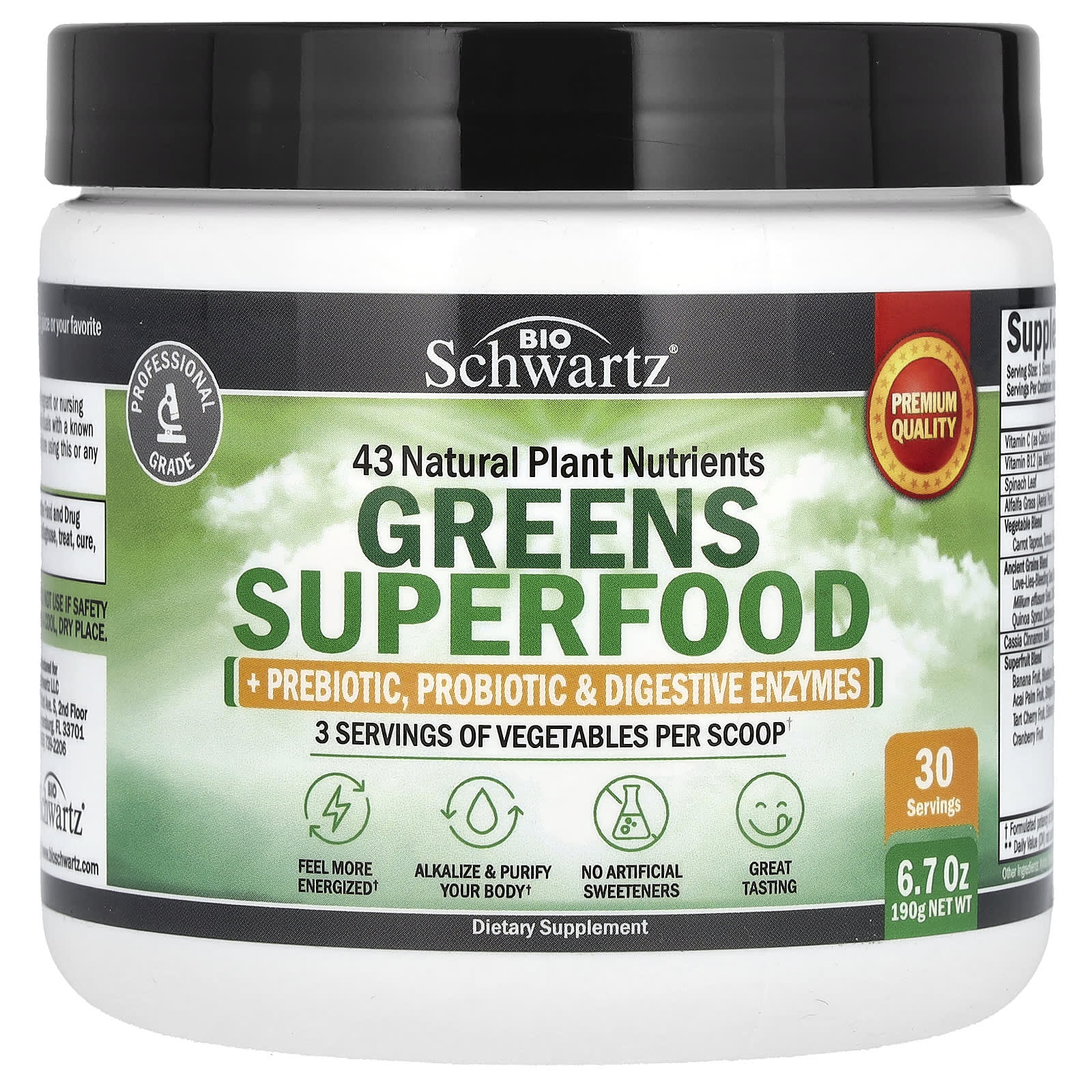 BioSchwartz Greens Superfood – 190 g — Tunisie