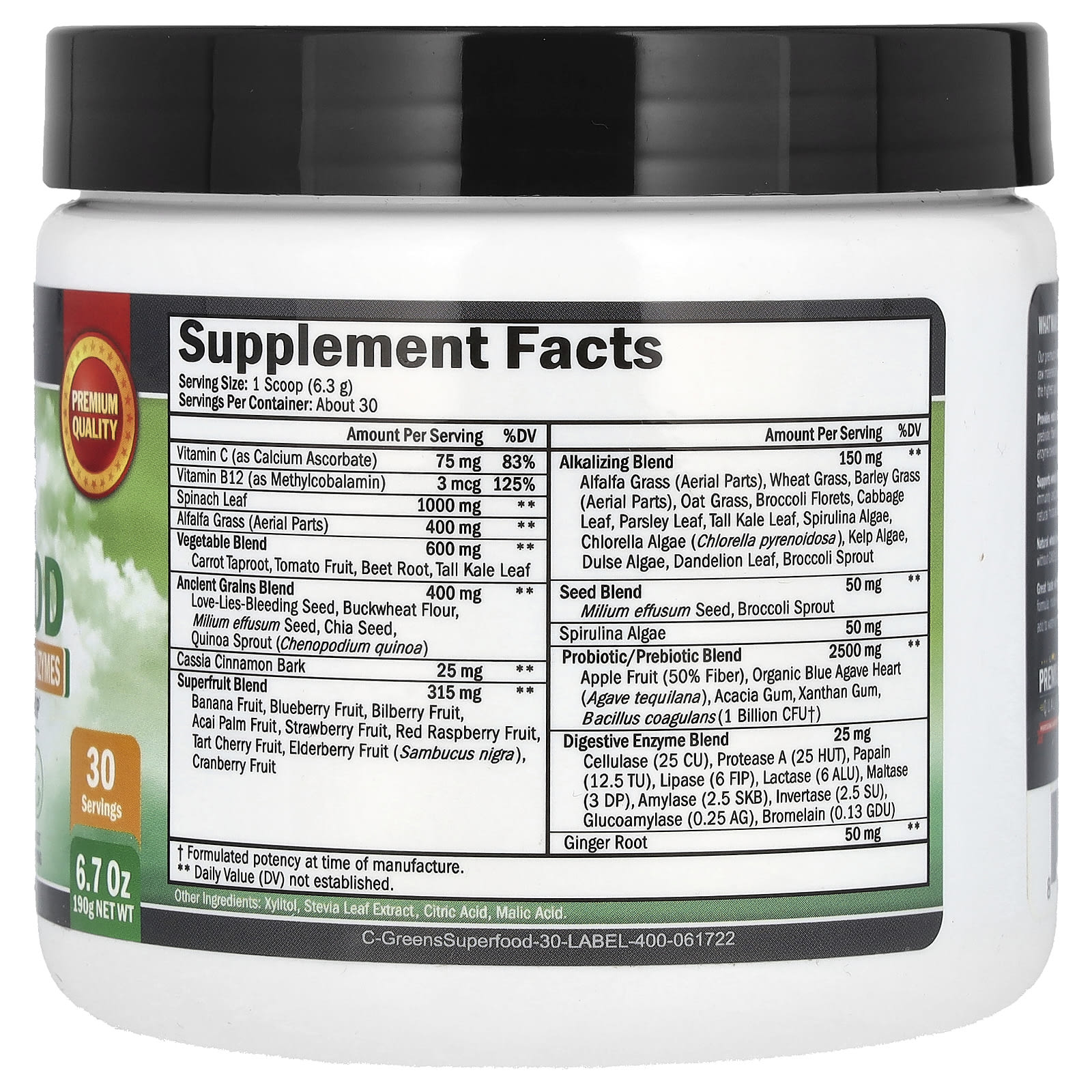 BioSchwartz Greens Superfood – 190 g — photo 2 sur 2