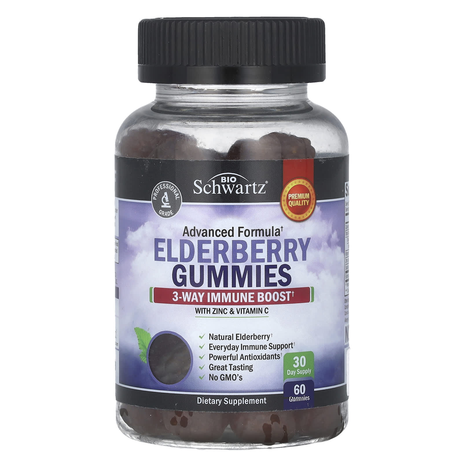 BioSchwartz Elderberry Gummies with Zinc & Vitamin C – Elderberry Gummies with Zinc & Vitamin C – 60 gommes — Tunisie