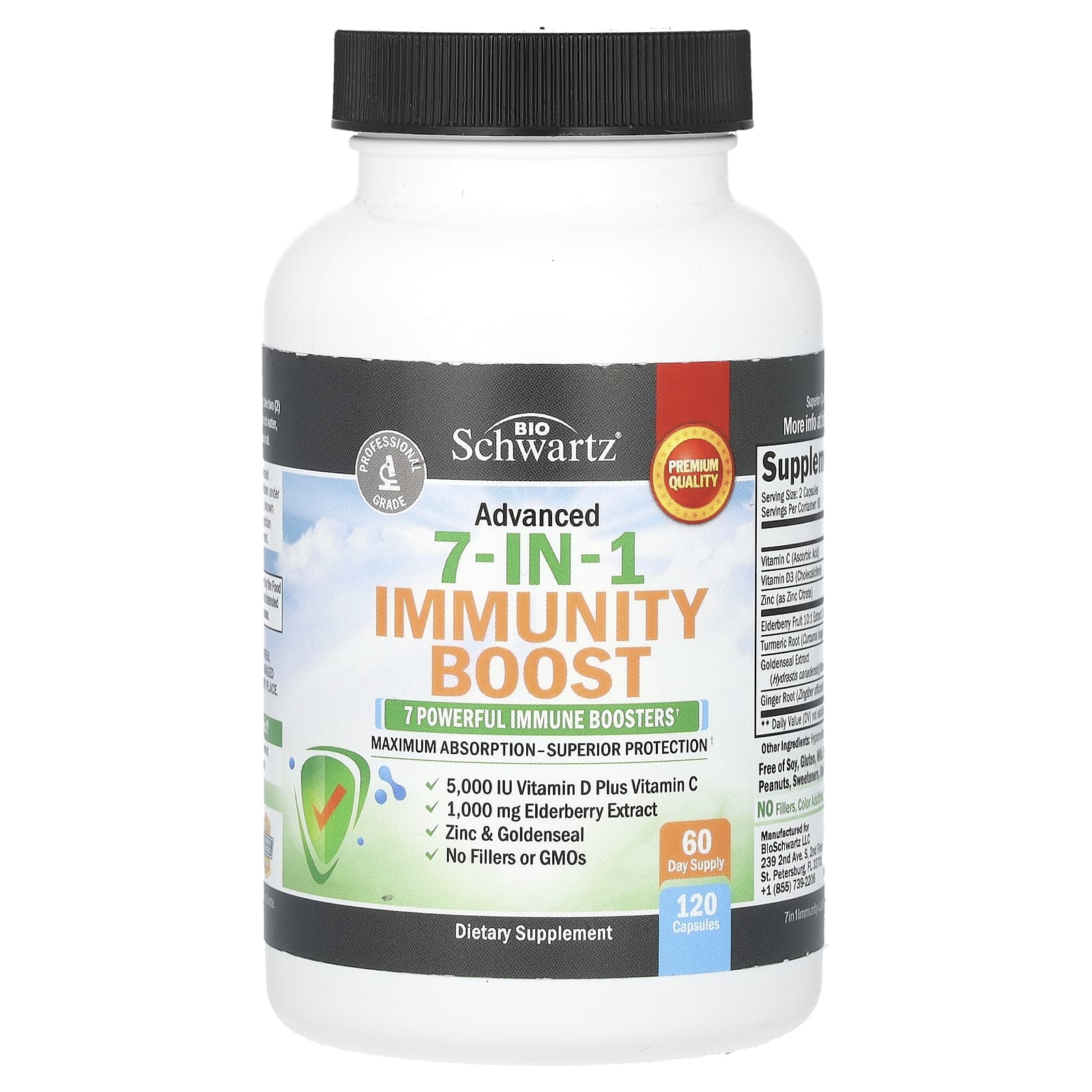 BioSchwartz Advanced 7-in-1 Immunity Boost – 120 gélules — Tunisie