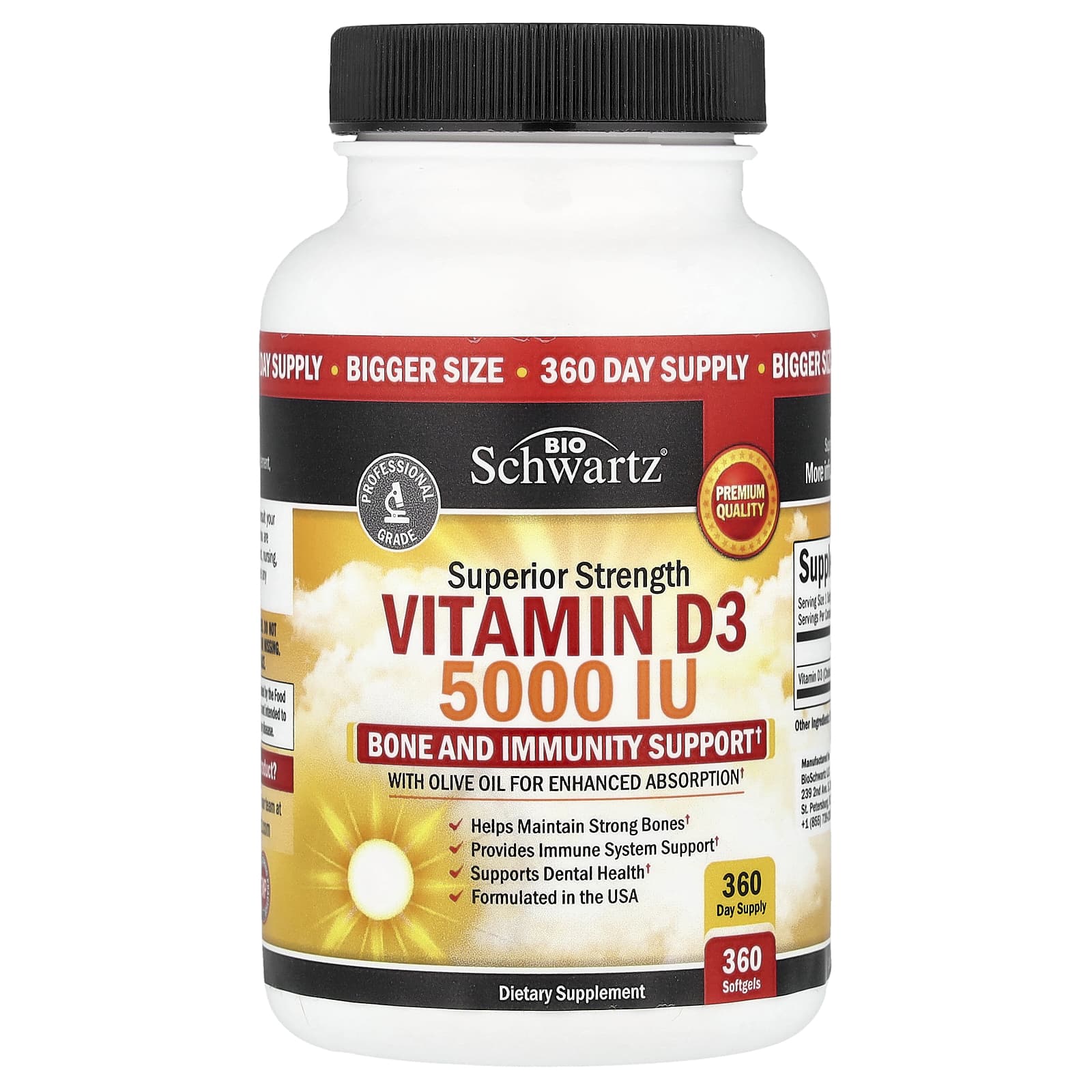 BioSchwartz Vitamin D3 – 360 capsules molles — Tunisie