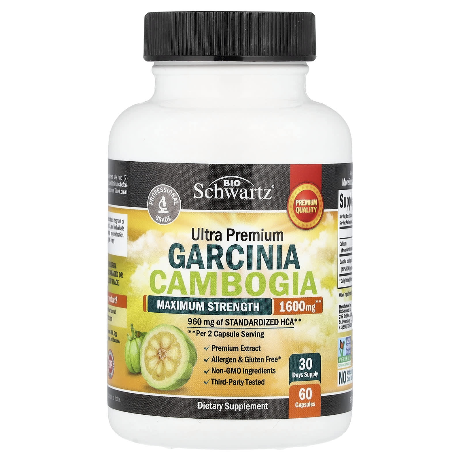 BioSchwartz Ultra Premium Garcinia Cambogia, Maximum Strength – 60 gélules — Tunisie