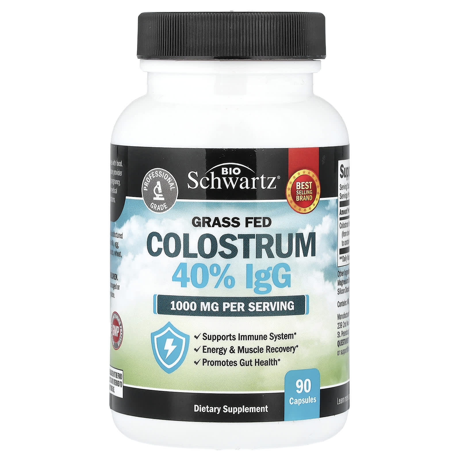 BioSchwartz Grass Fed Colostrum 40% IgG – 90 gélules — Tunisie