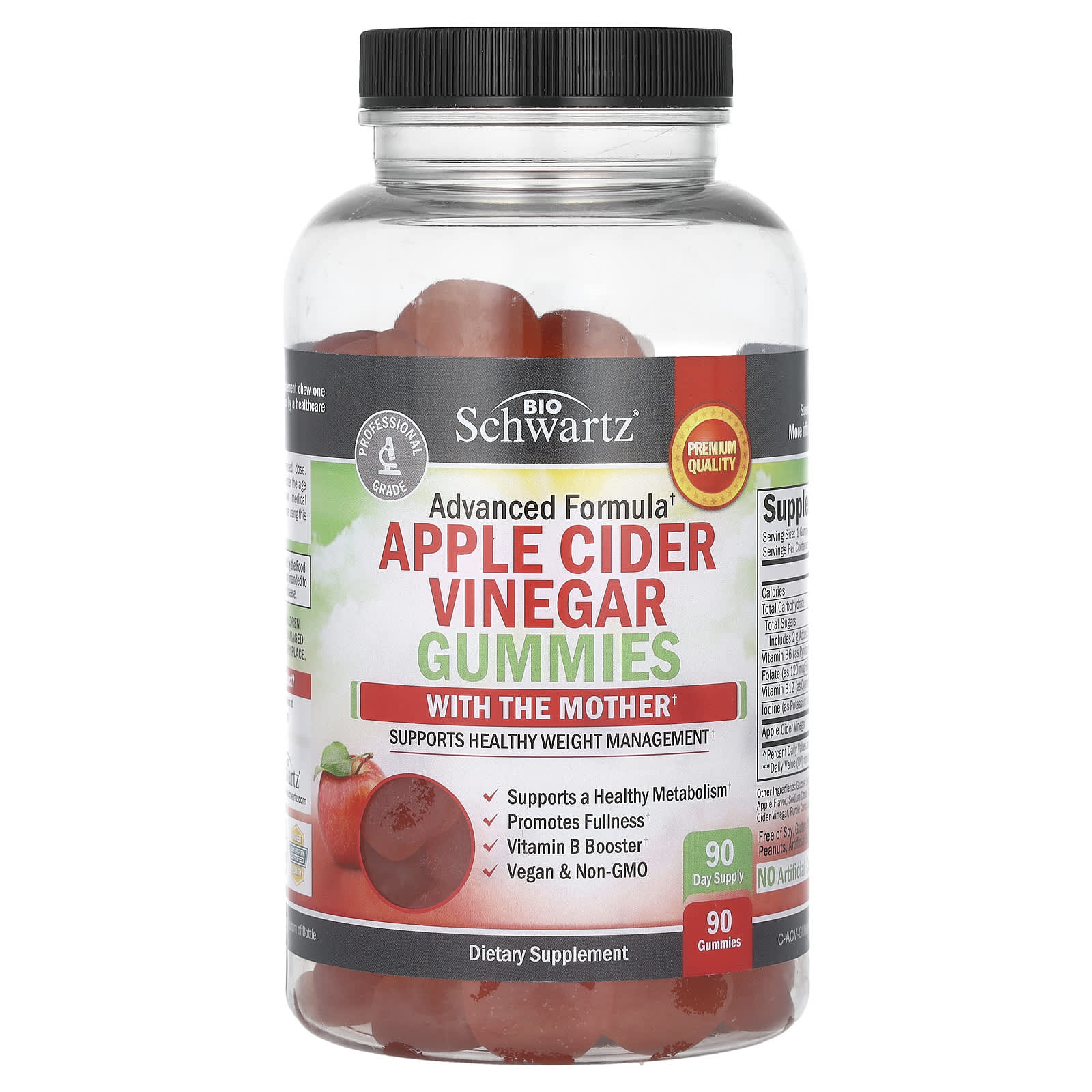BioSchwartz Apple Cider Vinegar Gummies With The Mother – Apple Cider Vinegar Gummies With The Mother – 90 gommes — Tunisie