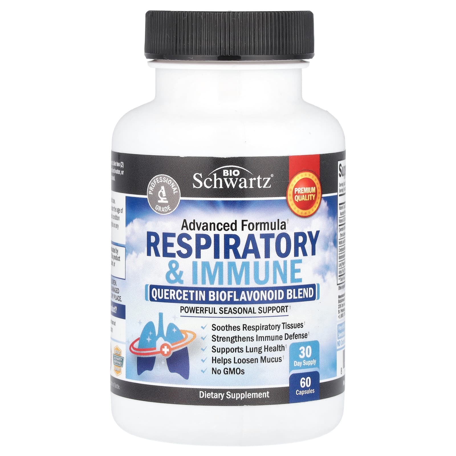 BioSchwartz Advanced Formula, Respiratory & Immune, Quercetin Bioflavonoid Blend – 60 gélules — Tunisie