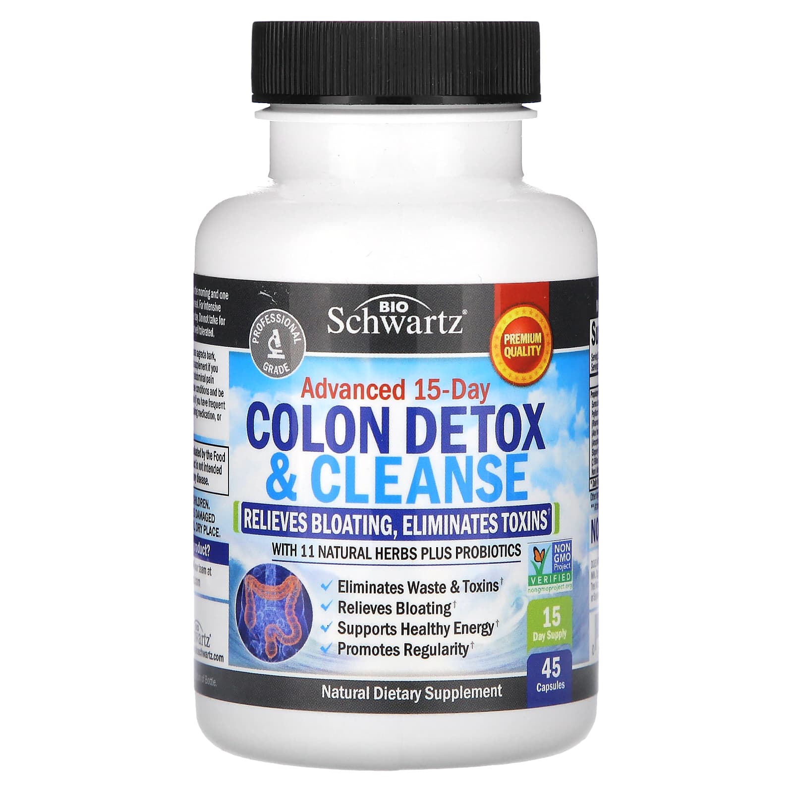 BioSchwartz Advanced 15-Day Colon Detox & Cleanse – 45 gélules — Tunisie