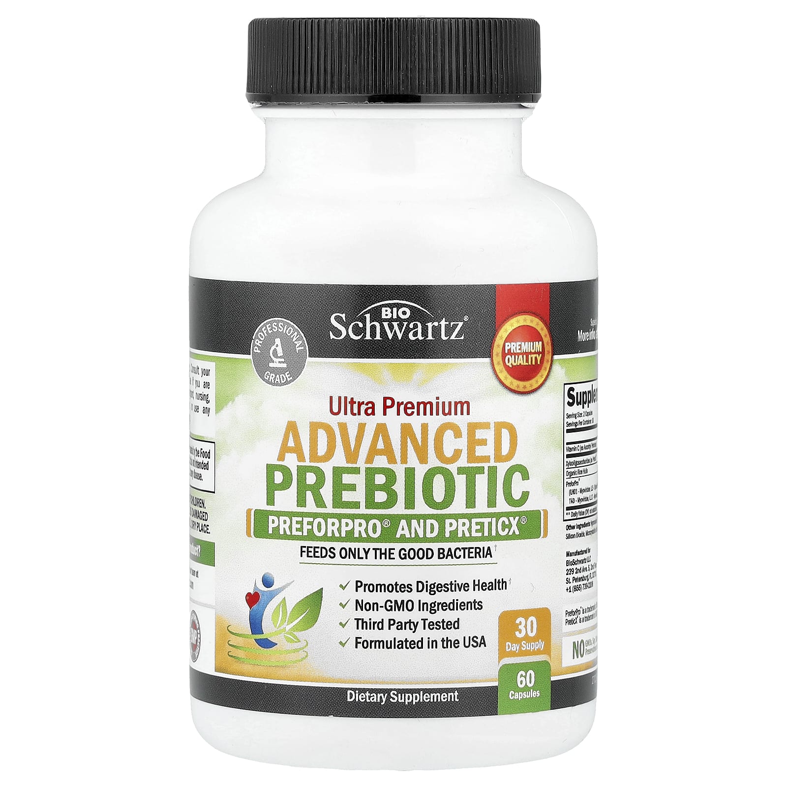 BioSchwartz Ultra Premium Advanced Prebiotic – 60 gélules — Tunisie