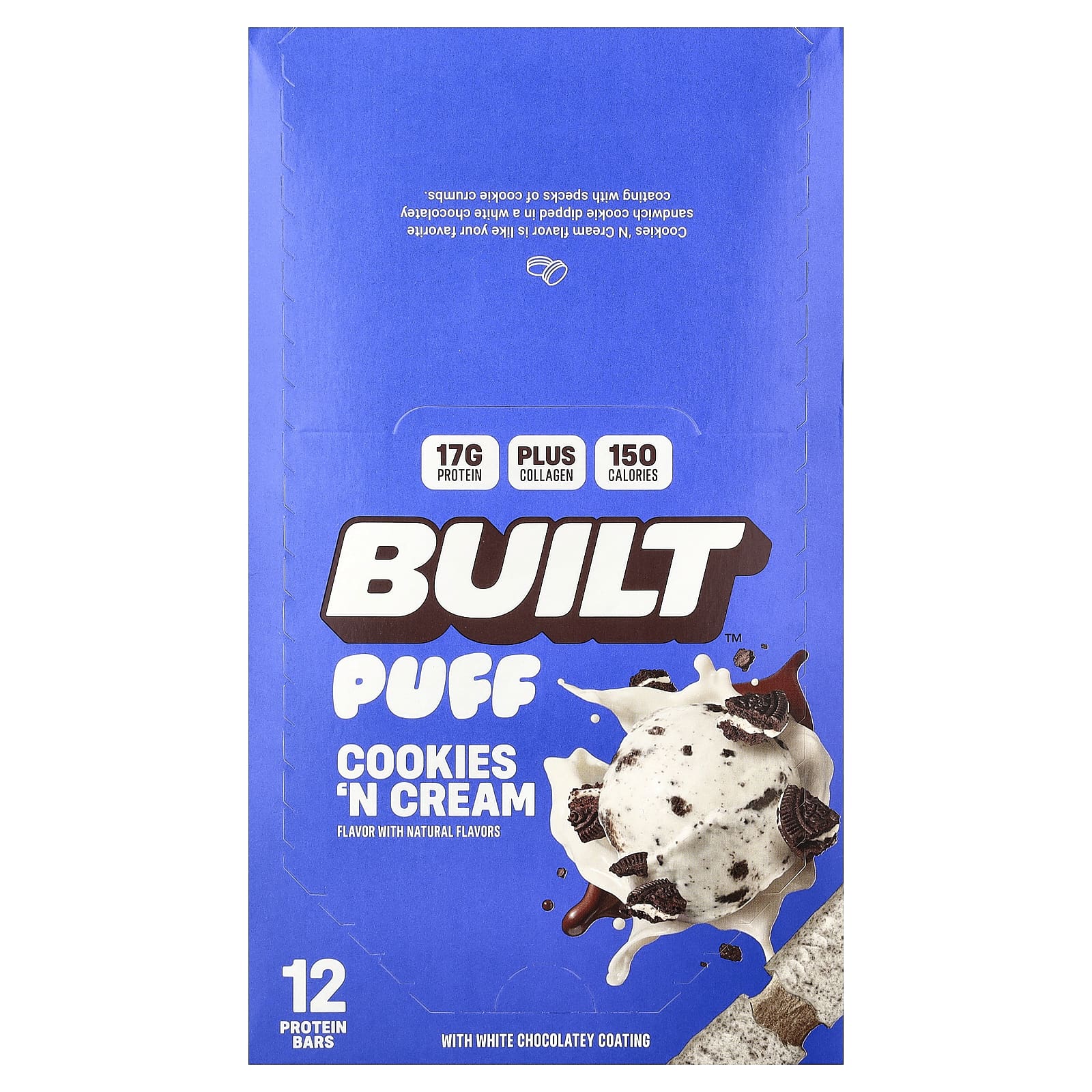 Built Puff, Protein Bars – Cookies 'N Cream – 40 g — Tunisie
