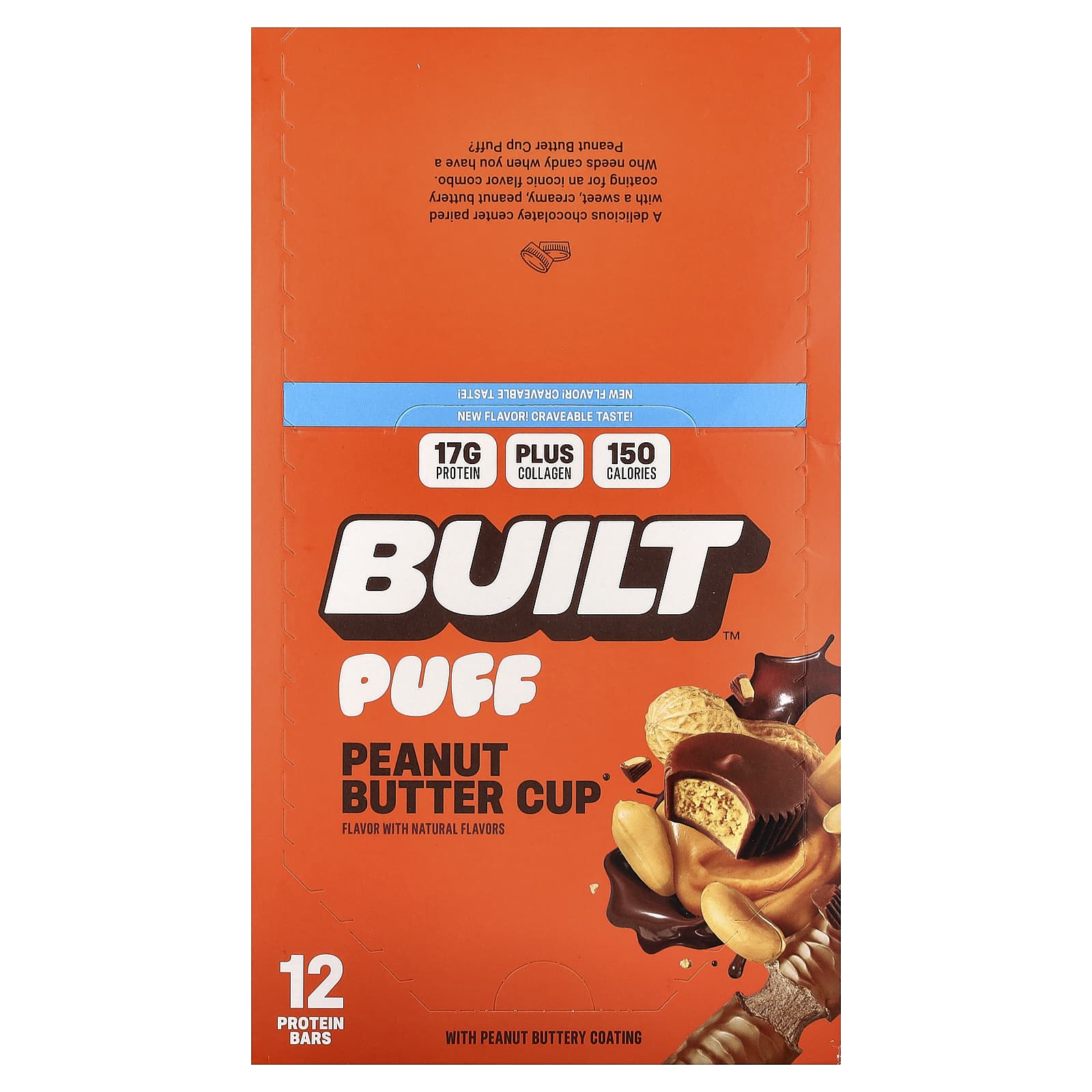 Built Puff, Protein Bars – Peanut Butter Cup – 40 g — Tunisie