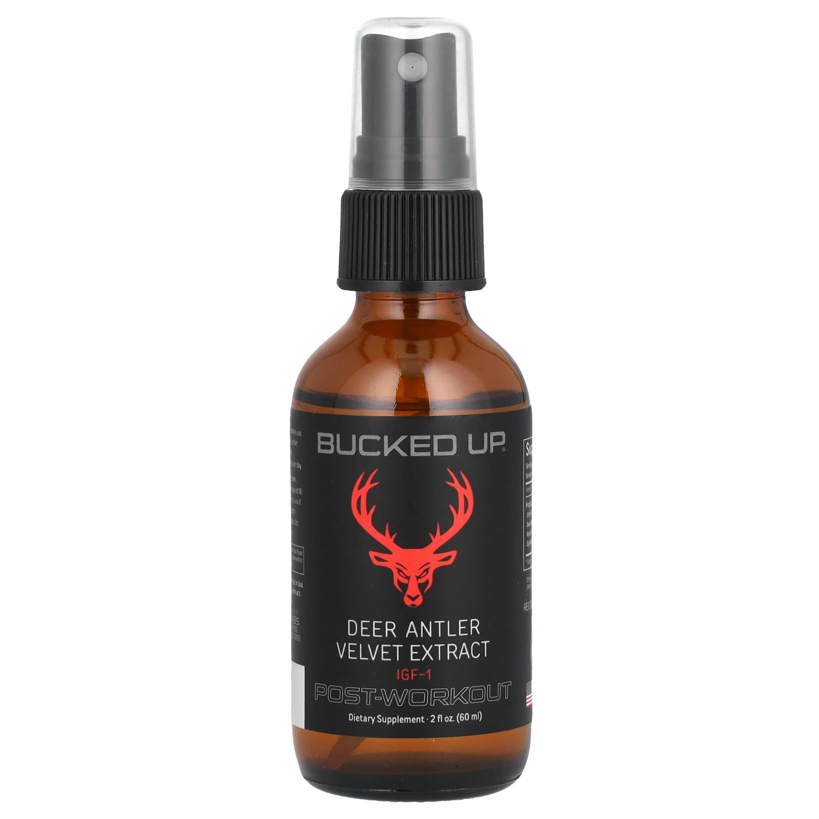 Bucked Up Deer Antler Spray, Post Workout – 60 ml — étiquette 1