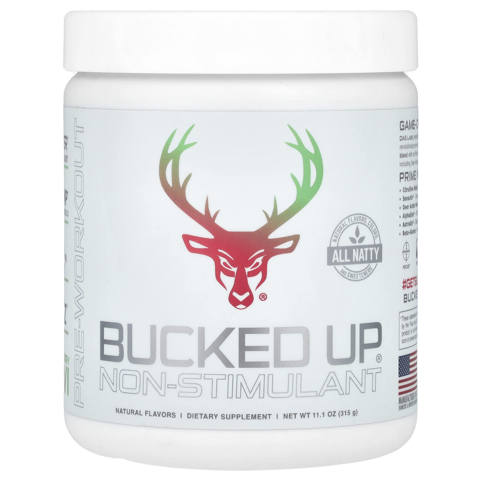 Bucked Up Pre-Workout, Non-Stimulant – Strawberry Kiwi – 315 g — Tunisie