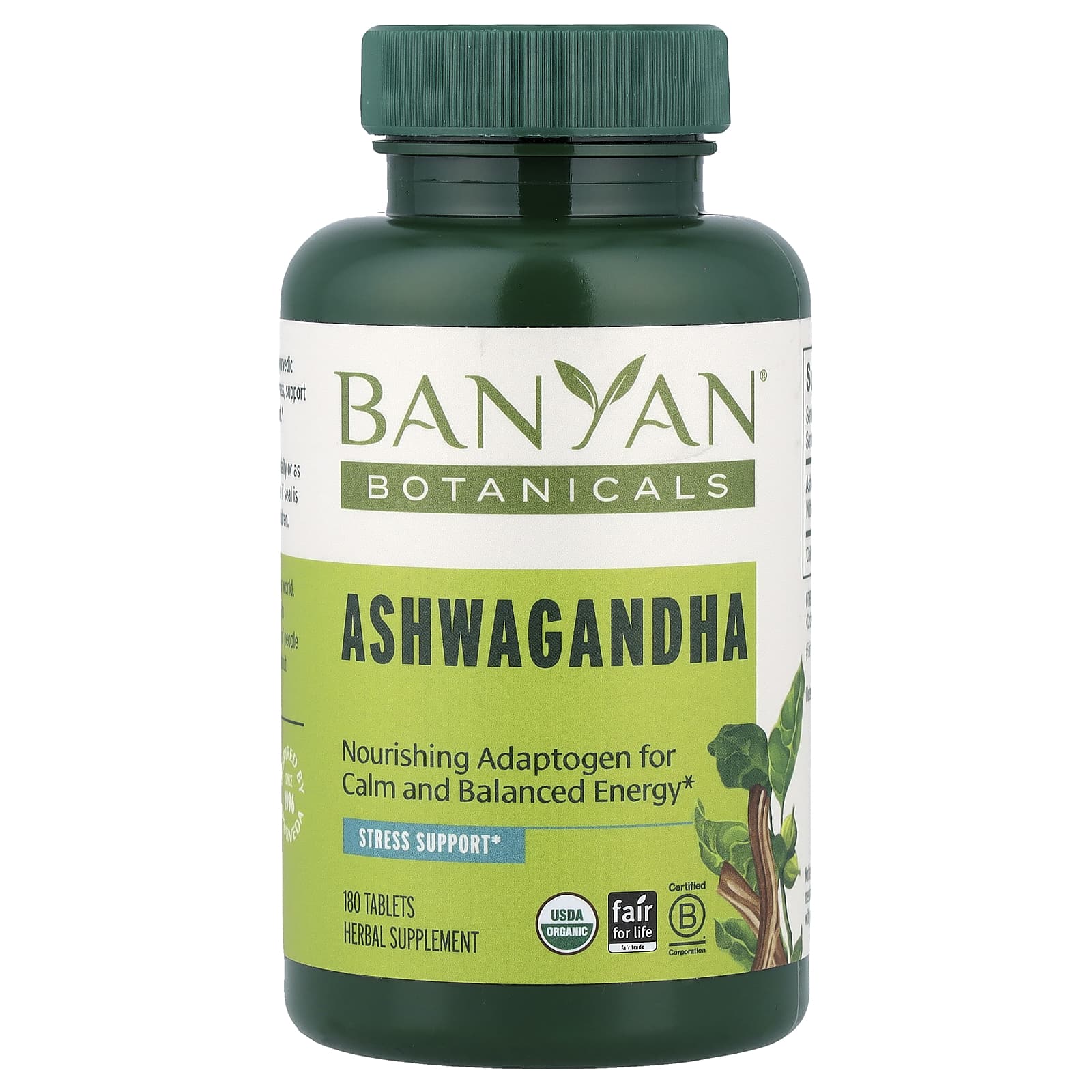 Banyan Botanicals Ashwagandha – 180 comprimés — Tunisie