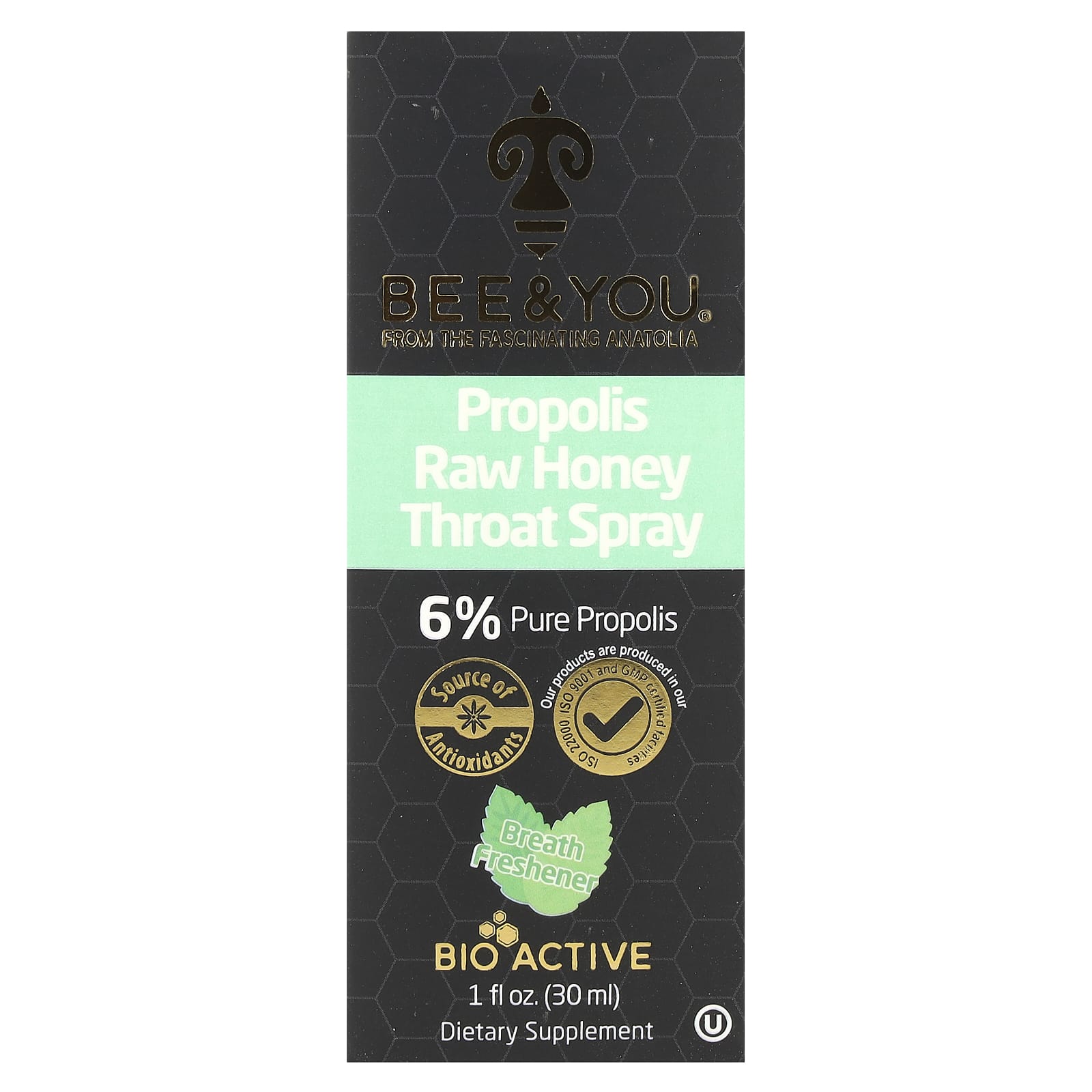 Bee & You Propolis Raw Honey Throat Spray – Propolis Raw Honey Throat Spray – 30 ml — Tunisie