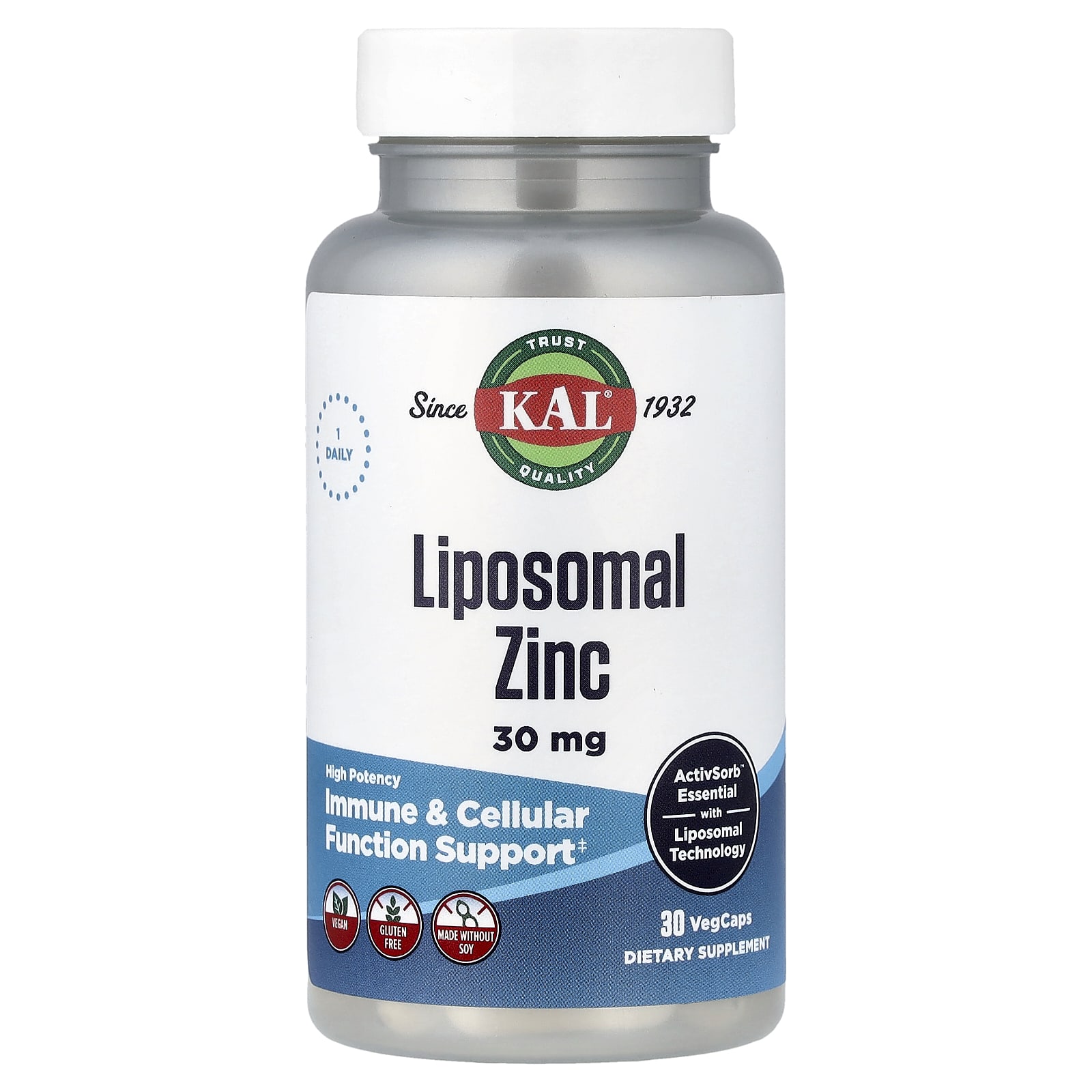KAL Liposomal Zinc, High Potency – 30 mg — Tunisie