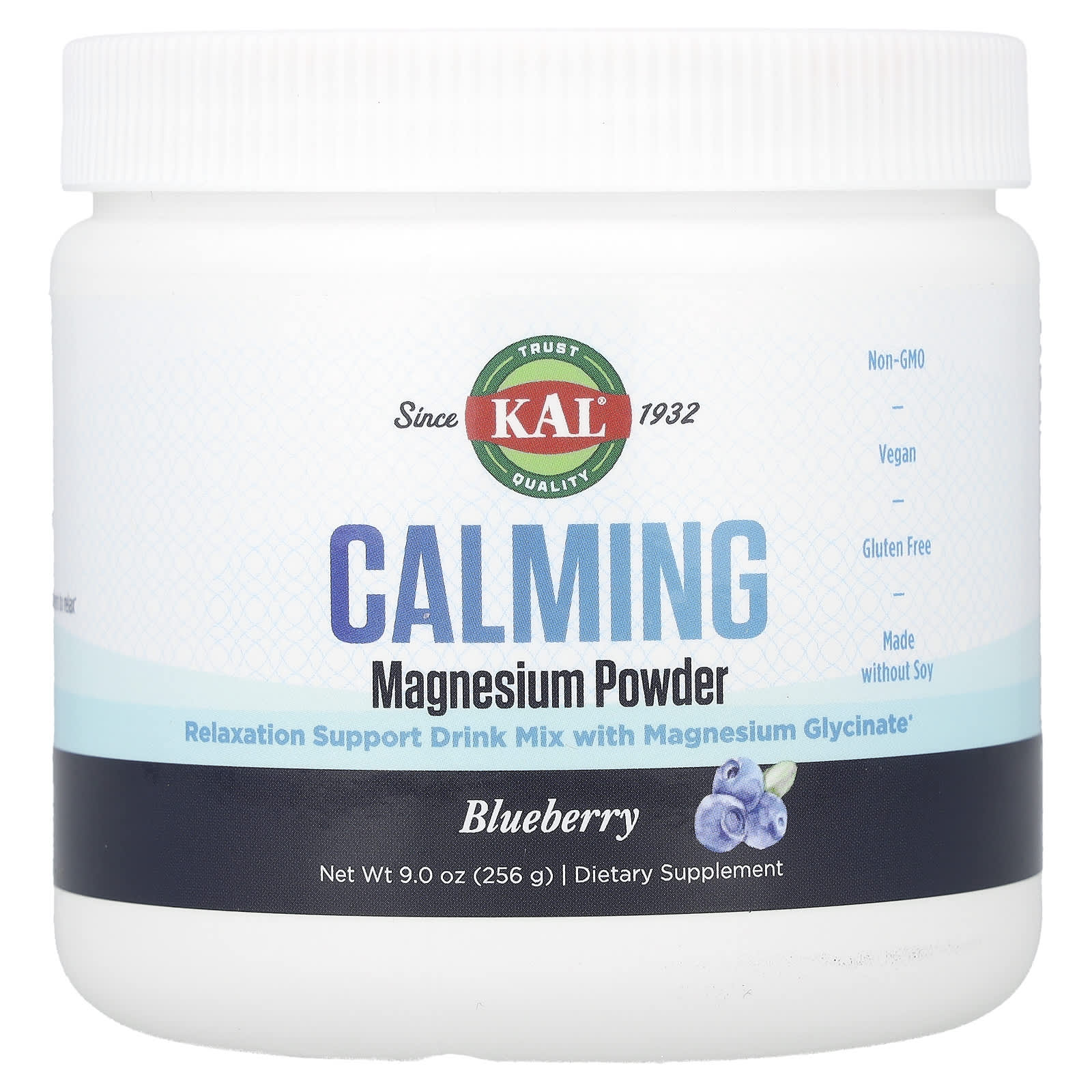 KAL Calming Magnesium Powder – Blueberry – 256 g — Tunisie