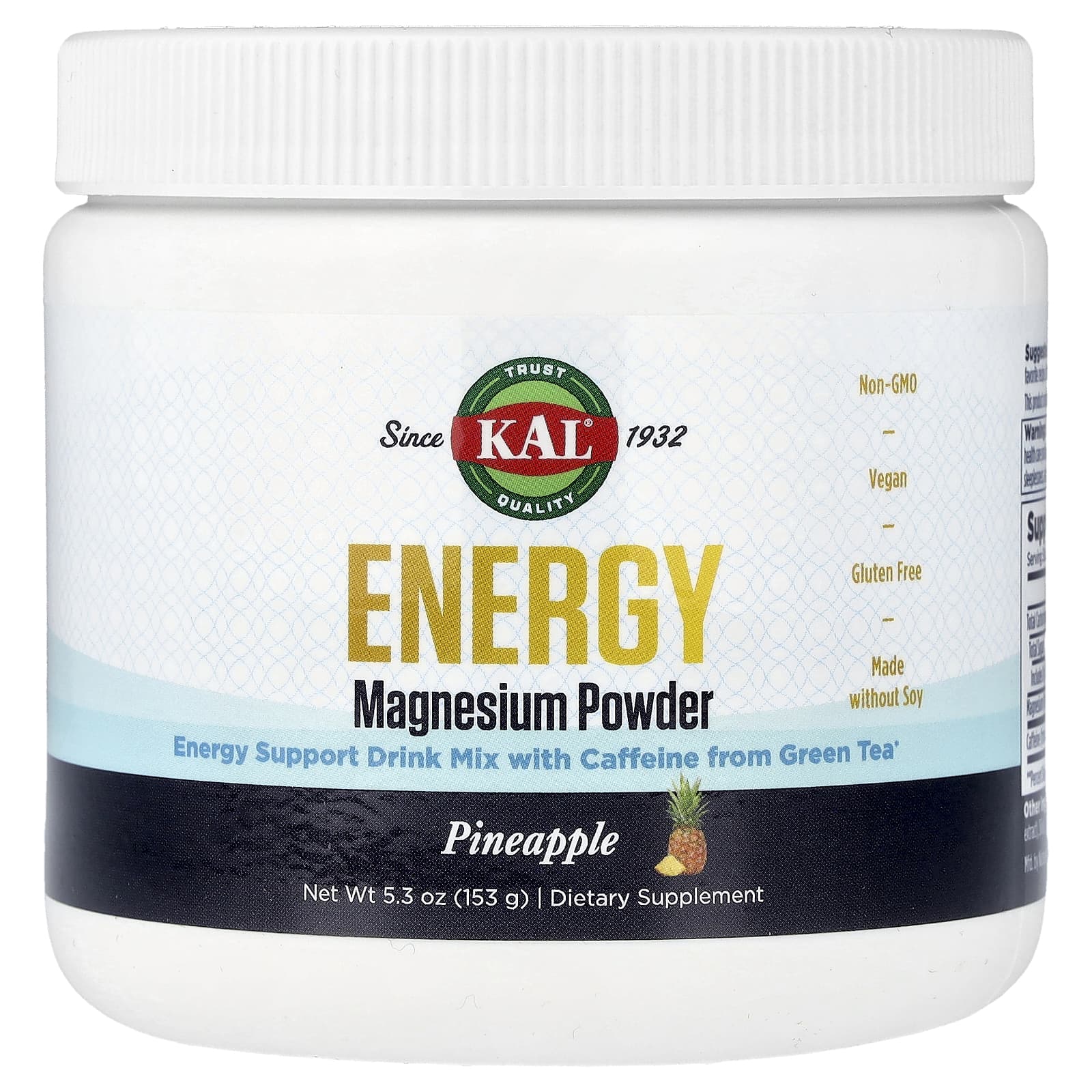 KAL Energy Magnesium Powder – Pineapple – 153 g — Tunisie