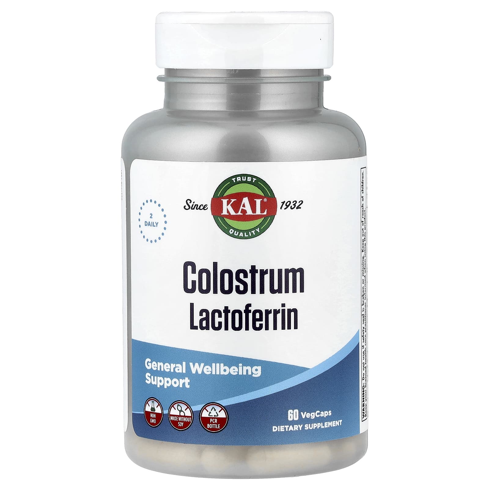 KAL Colostrum Lactoferrin, 60 VegCaps — Tunisie