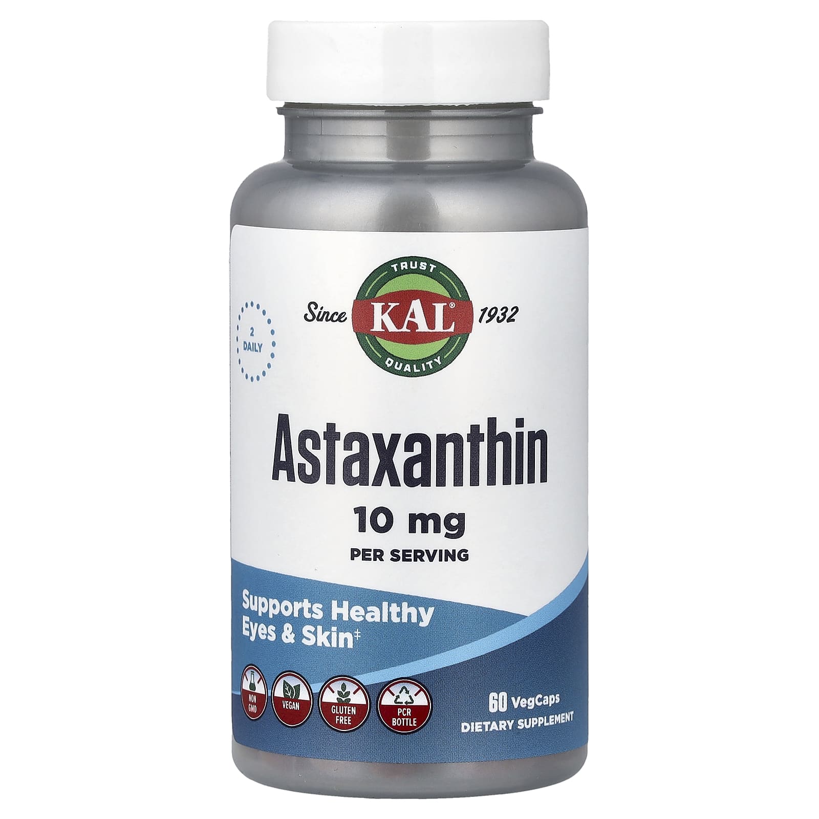 KAL Astaxanthin, 60 VegCaps (5 mg per Cap) — Tunisie