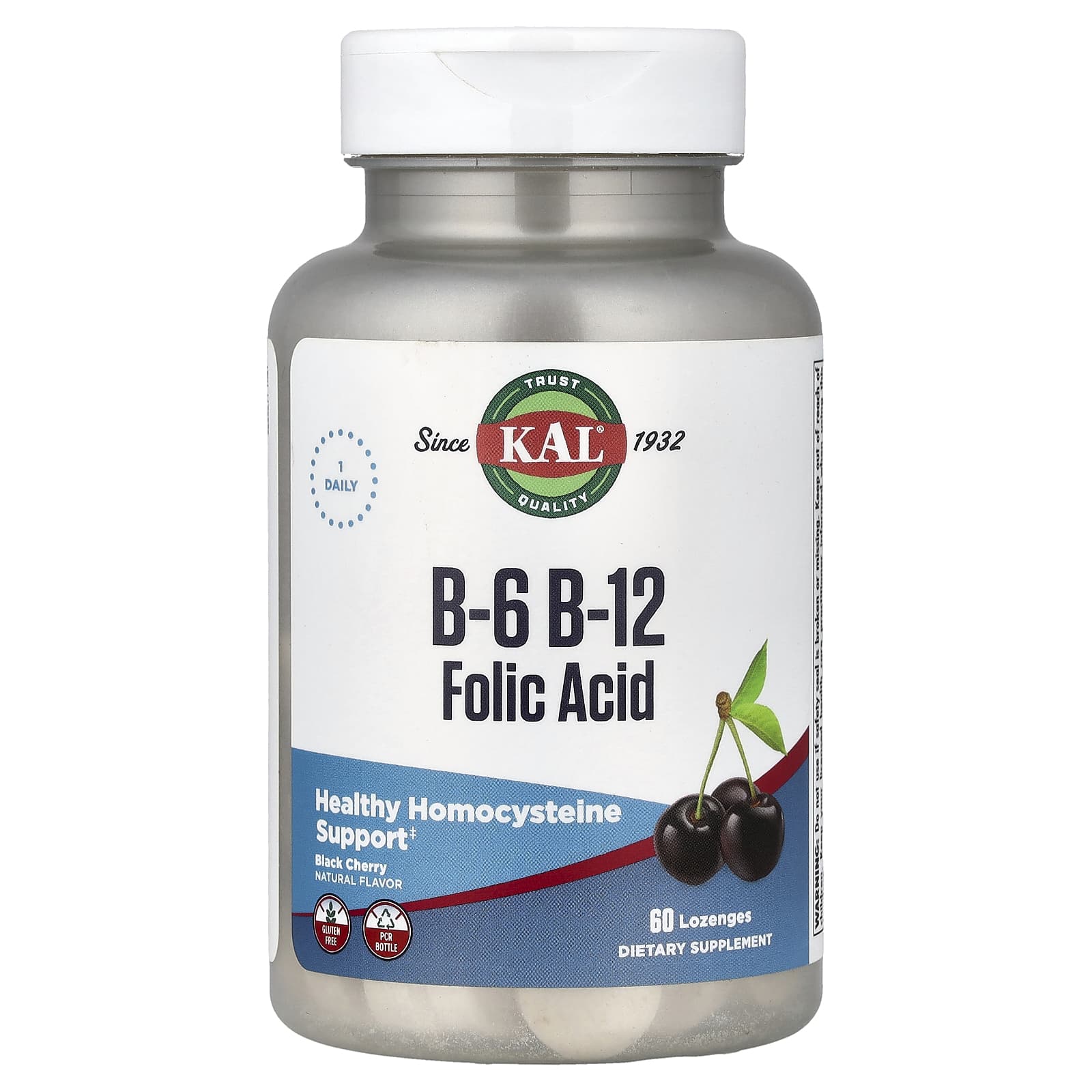 KAL B-6, Folic Acid – Black Cherry – 60 pastilles — Tunisie