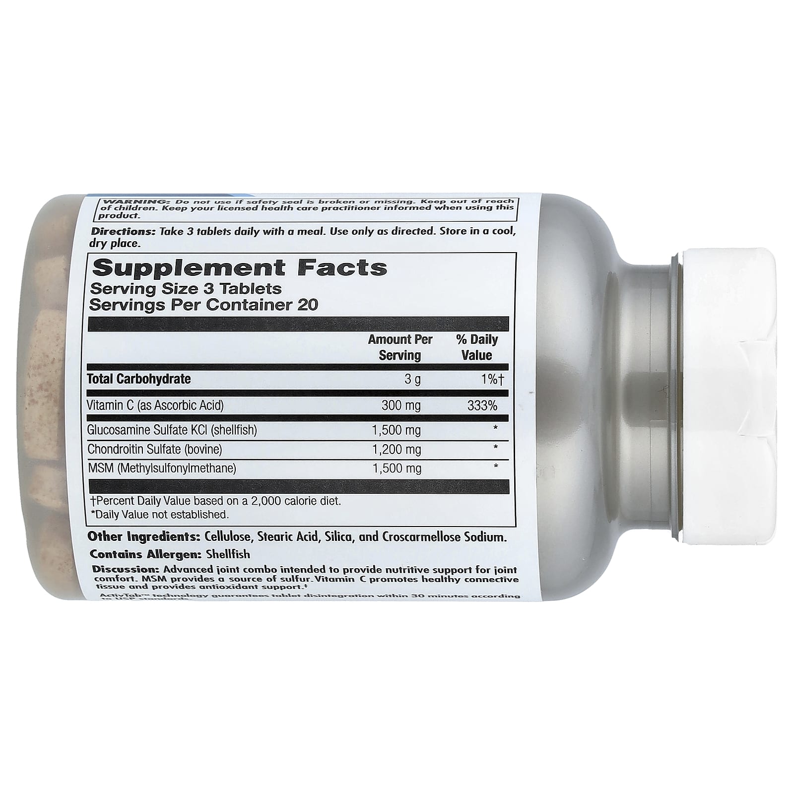 KAL Glucosamine Chondroitin MSM – 60 comprimés — photo 2 sur 2