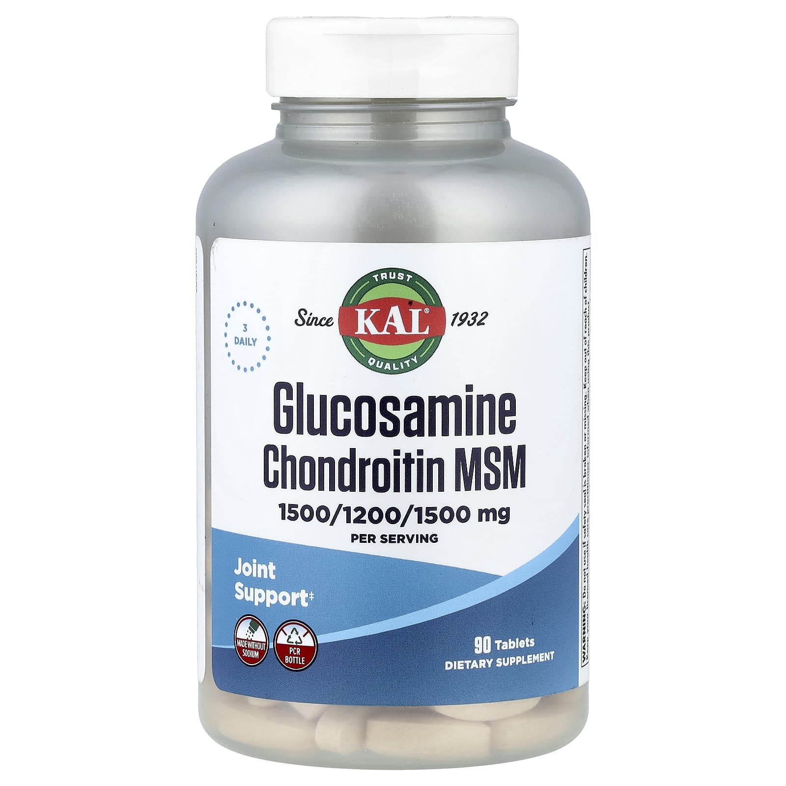 KAL Glucosamine Chondroitin MSM – 90 comprimés — Tunisie