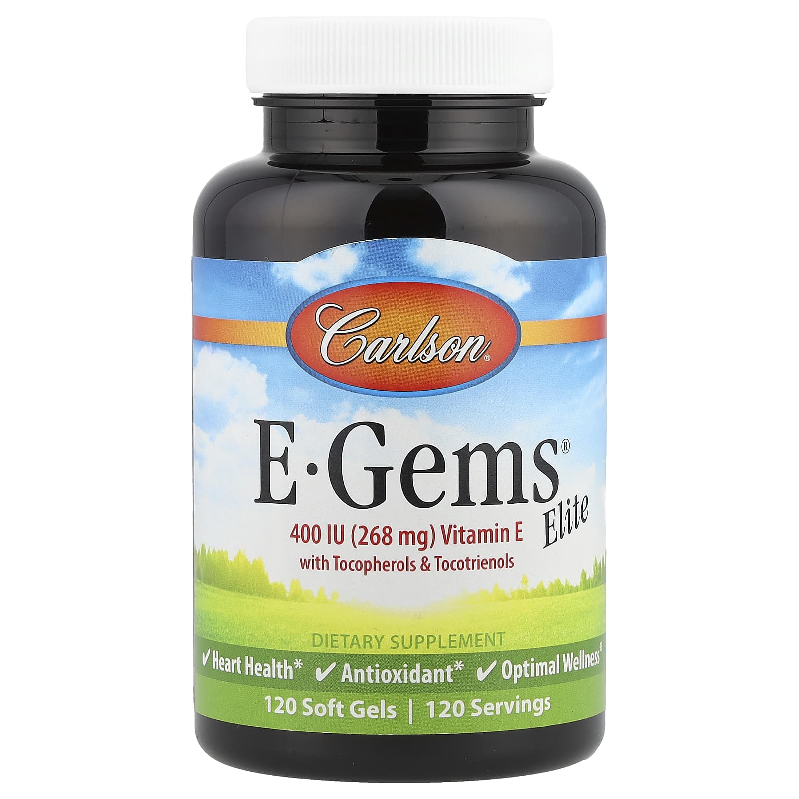 Carlson E-Gems Elite, Vitamin E with Tocopherols & Tocotrienols – 120 capsules molles — Tunisie