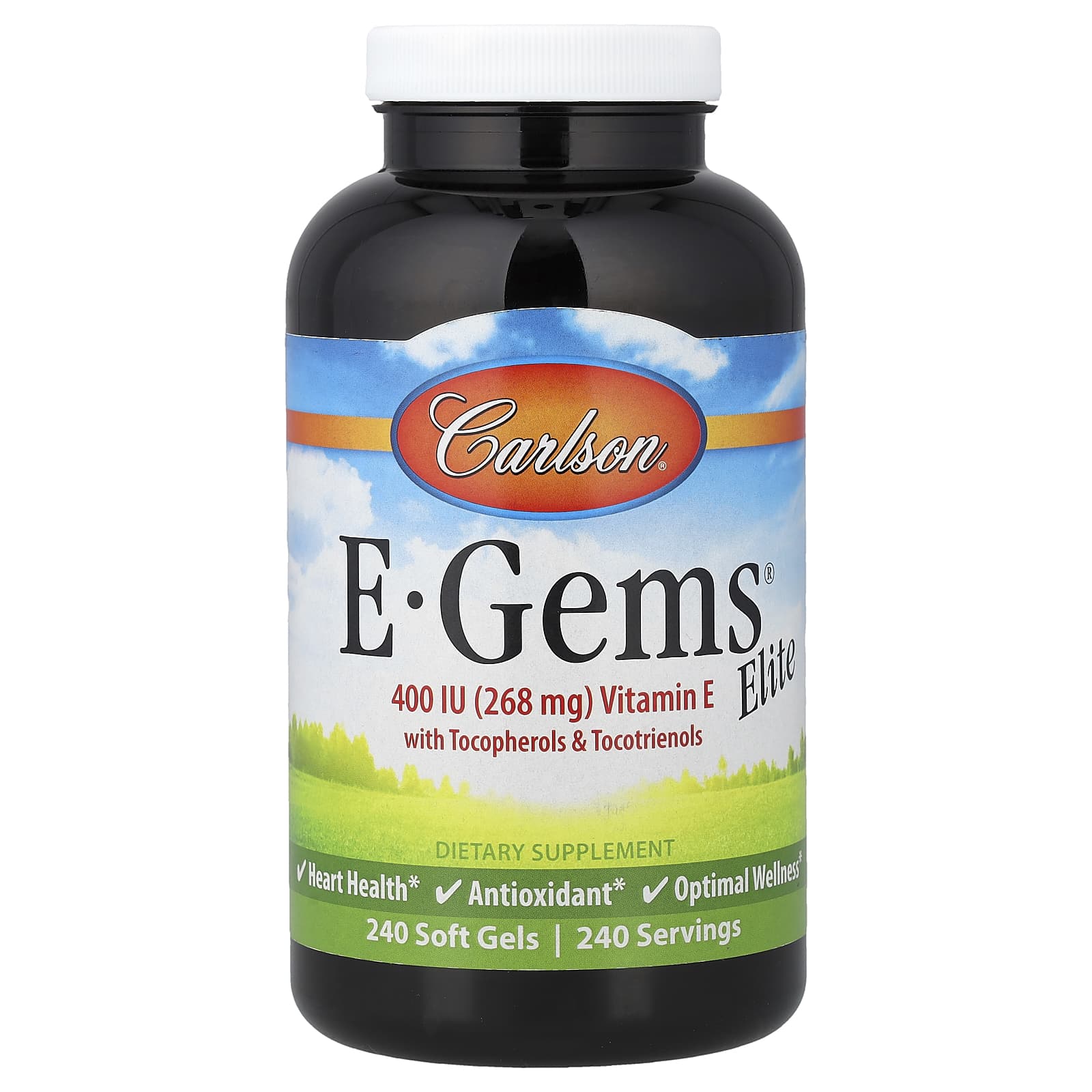 Carlson E-Gems Elite, Vitamin E with Tocopherols & Tocotrienols – 240 capsules molles — Tunisie