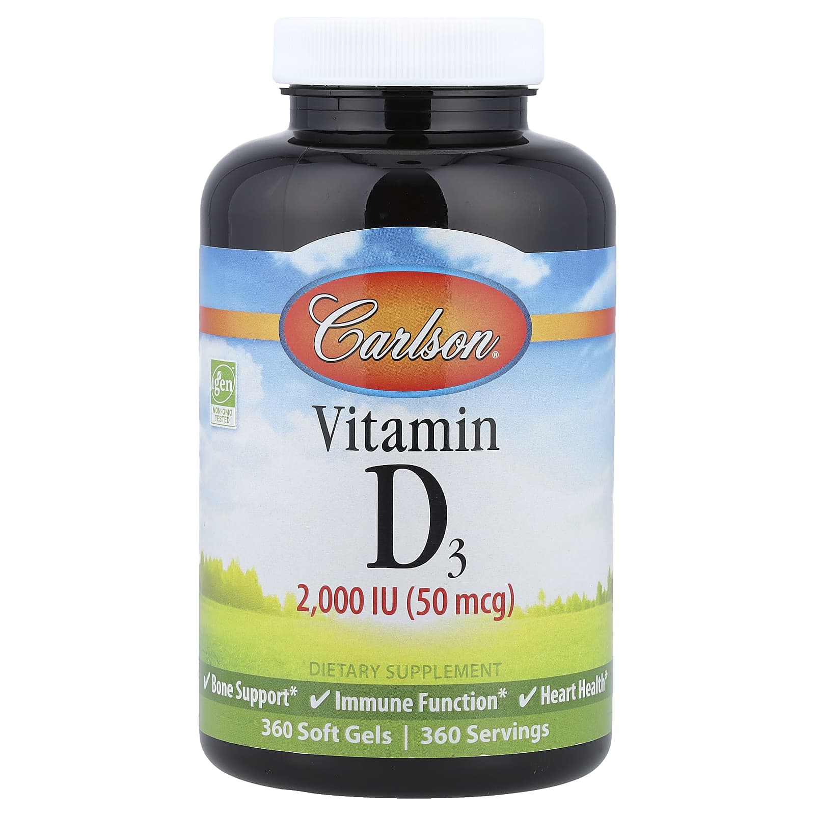 Carlson Vitamin D3 – 50 µg – 360 capsules molles — Tunisie