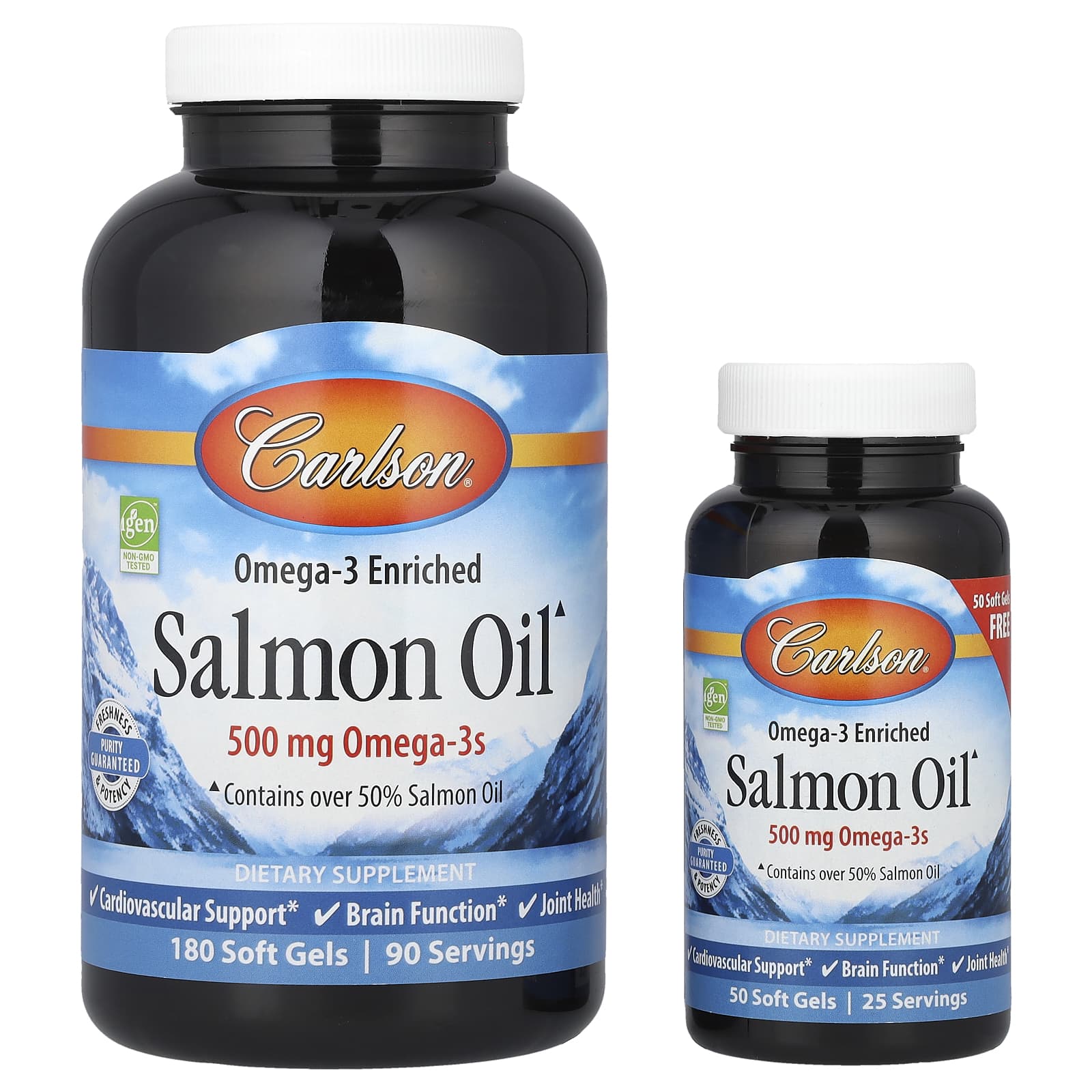 Carlson Omega-3 Enriched Salmon Oil – 230 capsules molles — Tunisie