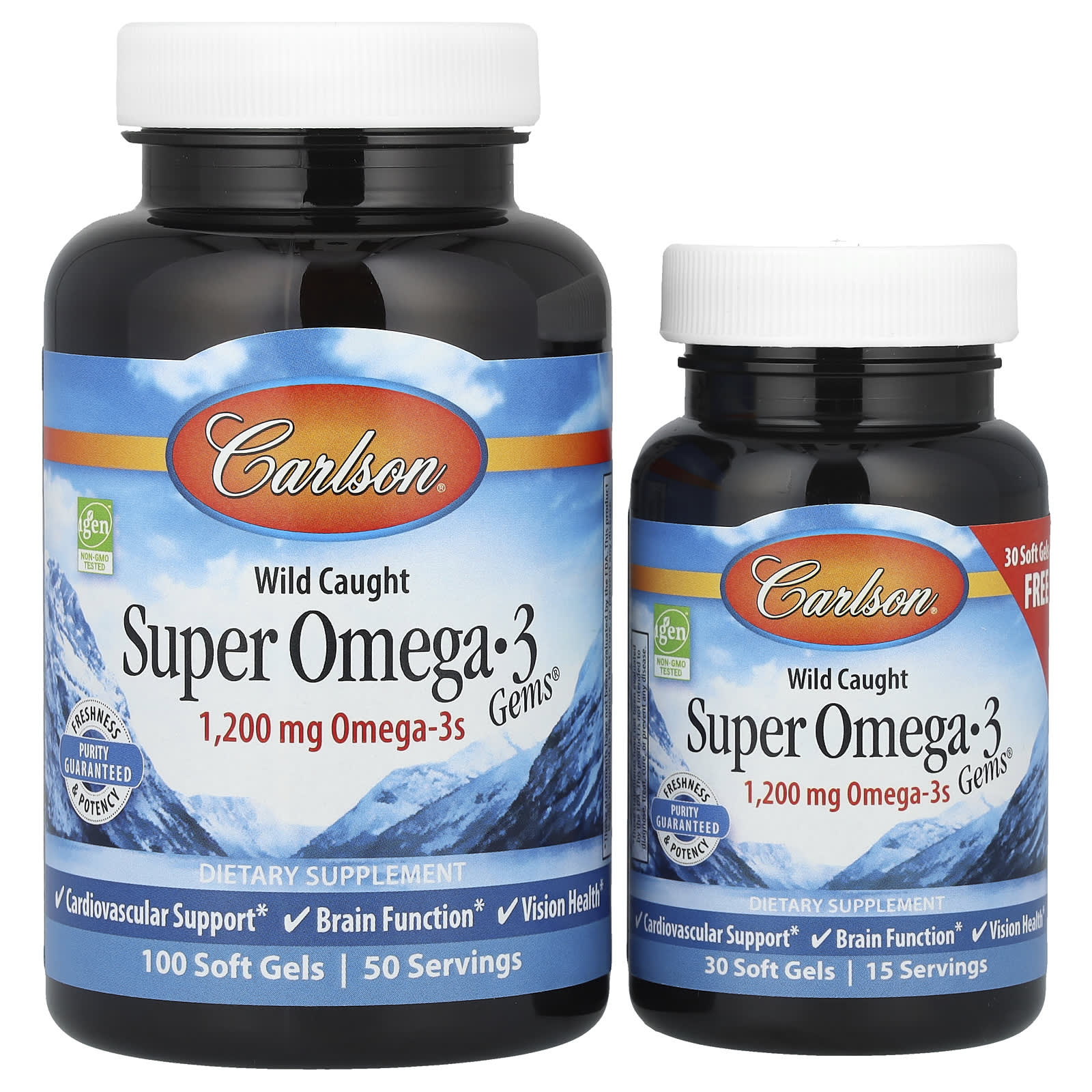 Carlson Wild Caught Super Omega-3 Gems – 30 capsules molles — Tunisie