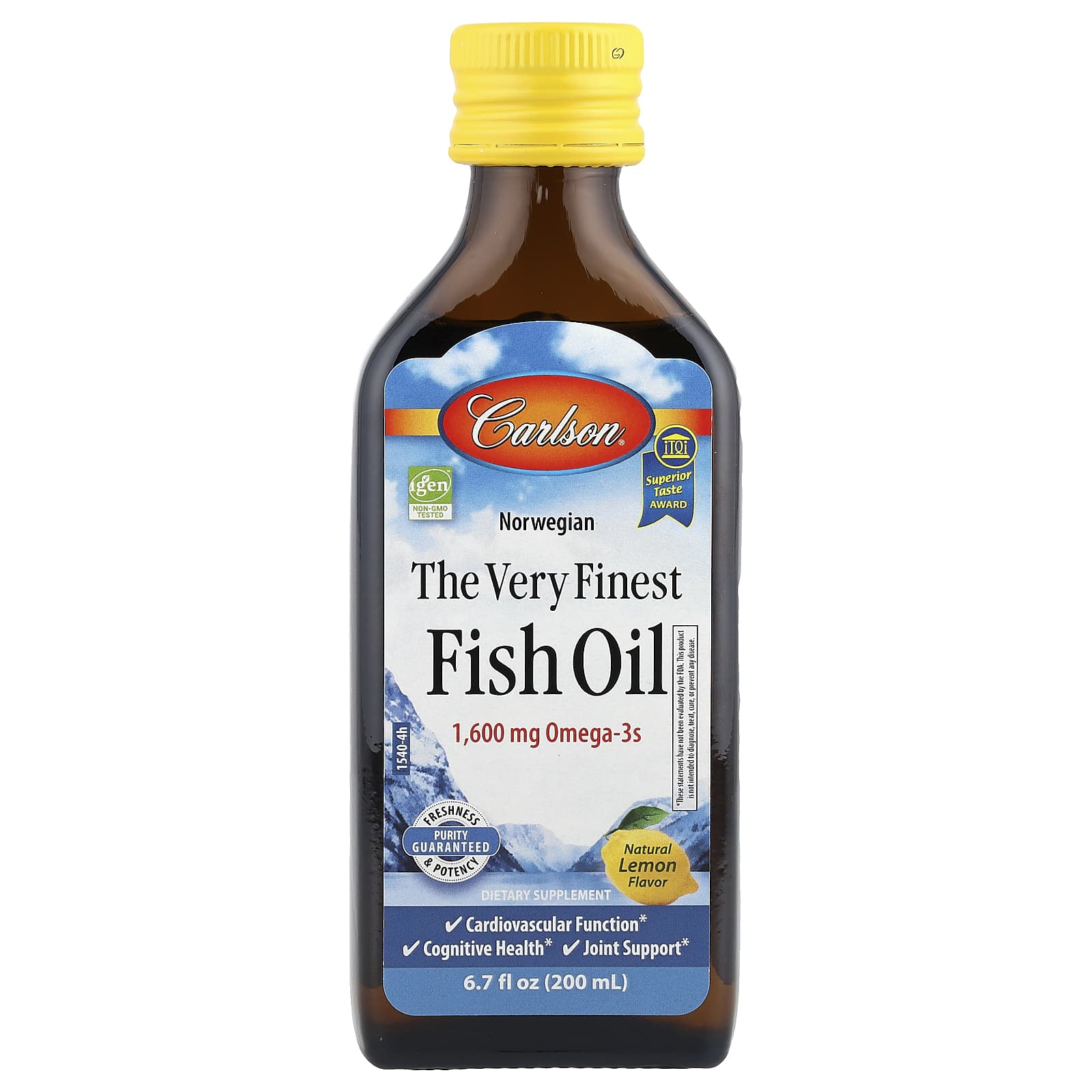 Carlson Norwegian, The Very Finest Fish Oil – Natural Lemon – 200 ml — Tunisie