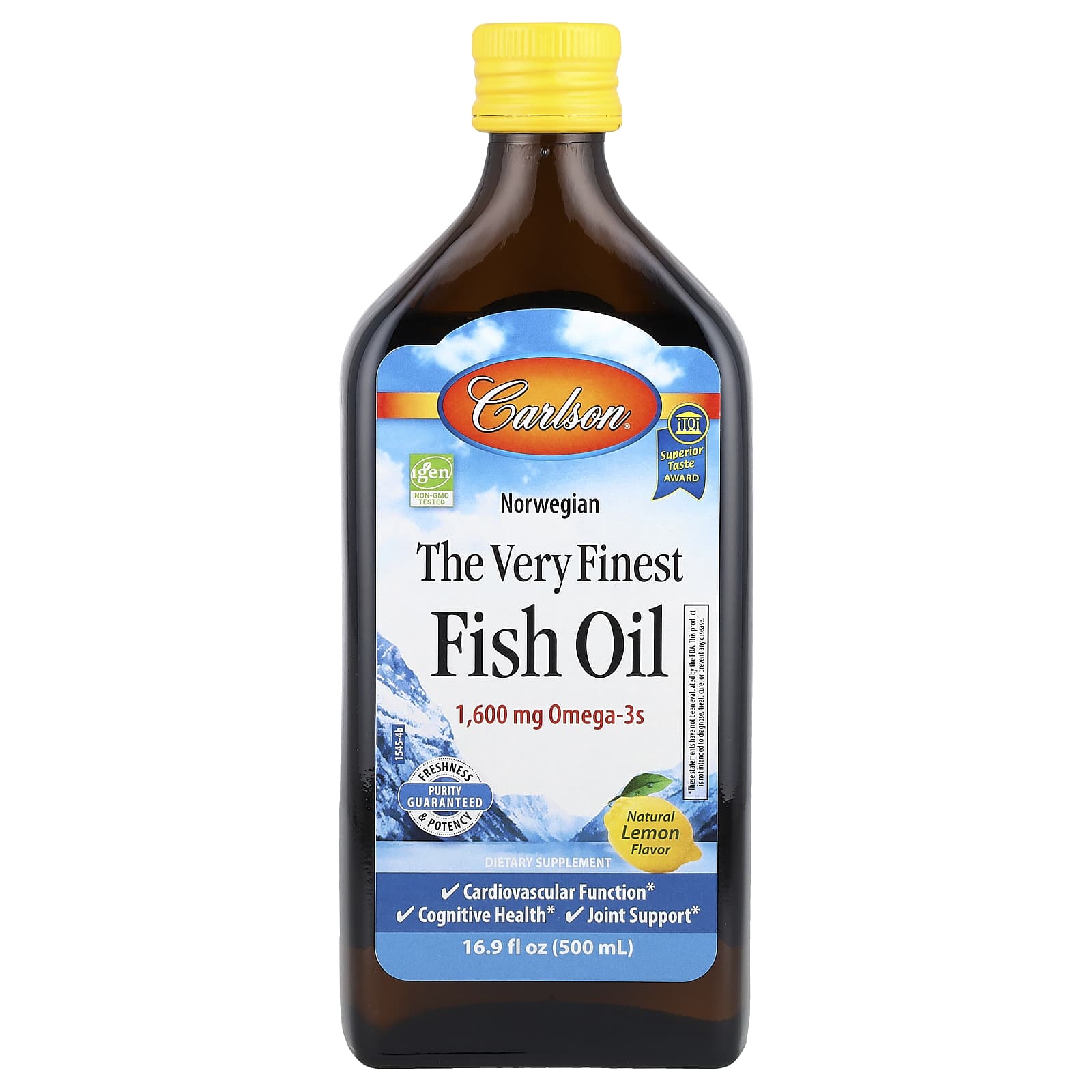 Carlson Norwegian, The Very Finest Fish Oil – Natural Lemon – 500 ml — Tunisie
