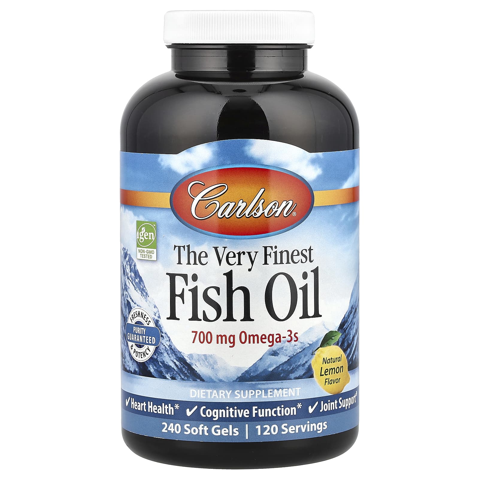 Carlson The Very Finest Fish Oil – Natural Lemon – 240 capsules molles — Tunisie