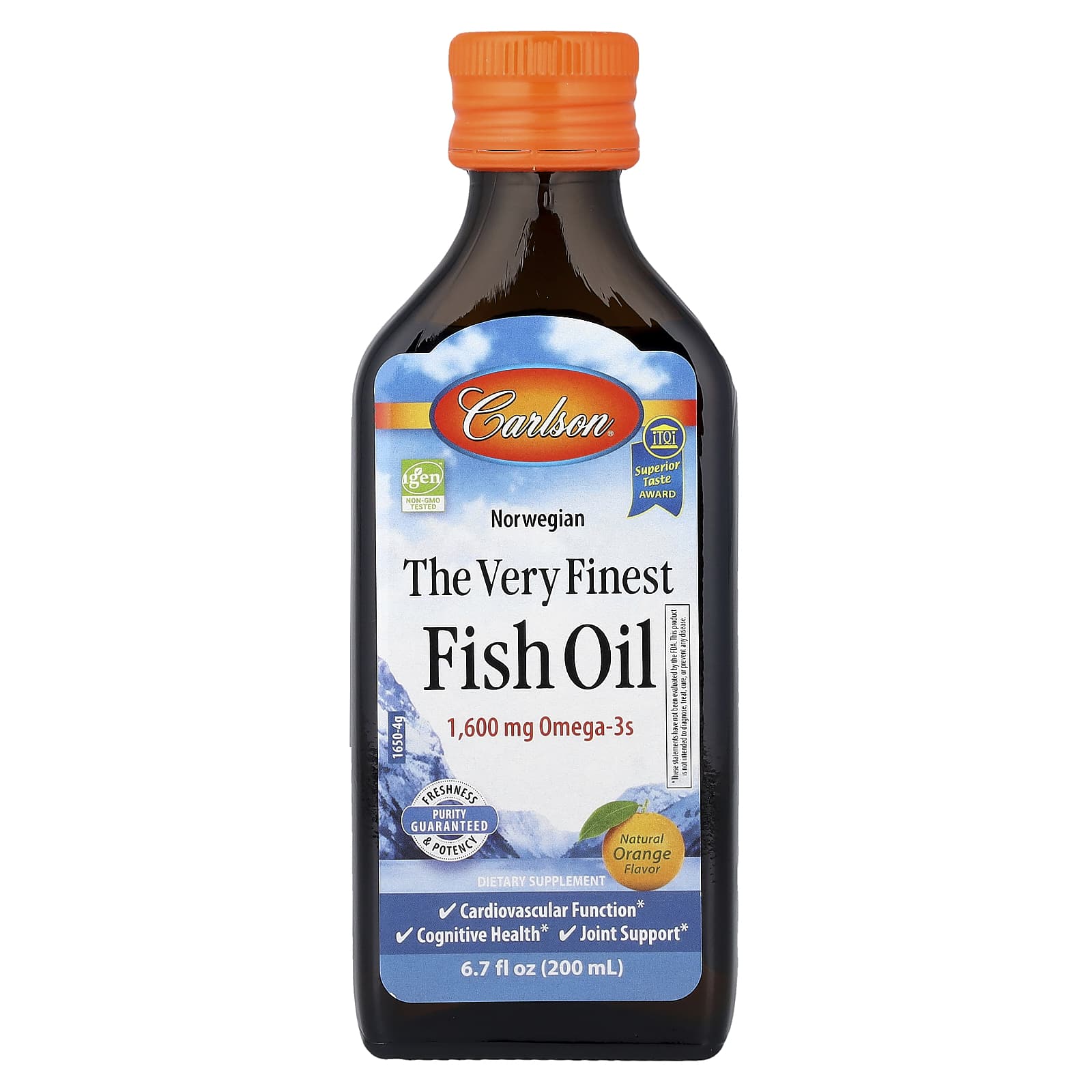 Carlson Norwegian, The Very Finest Fish Oil – Natural Orange – 200 ml — Tunisie