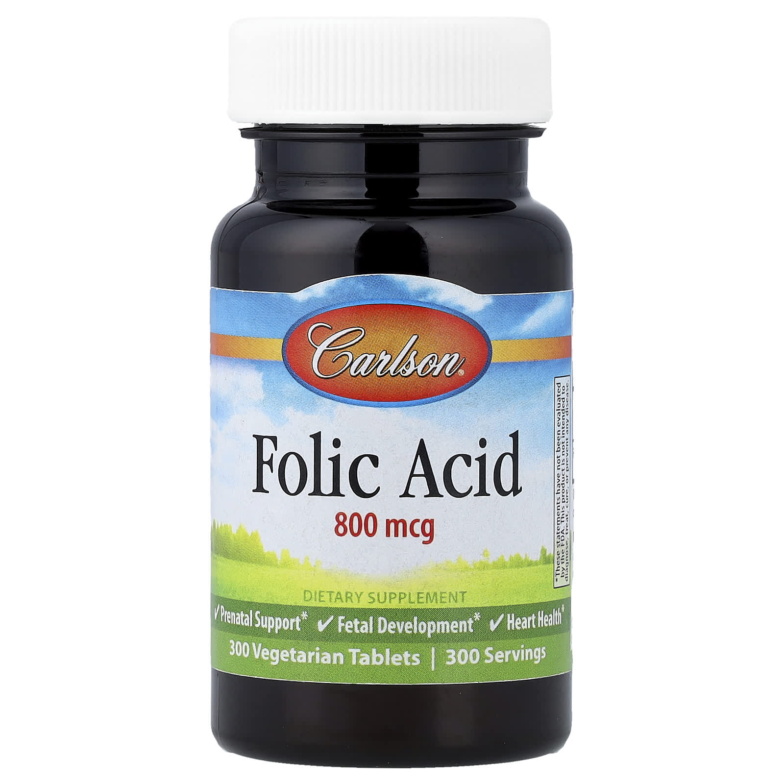 Carlson Folic Acid – 300 comprimés végétariens – 800 µg — Tunisie
