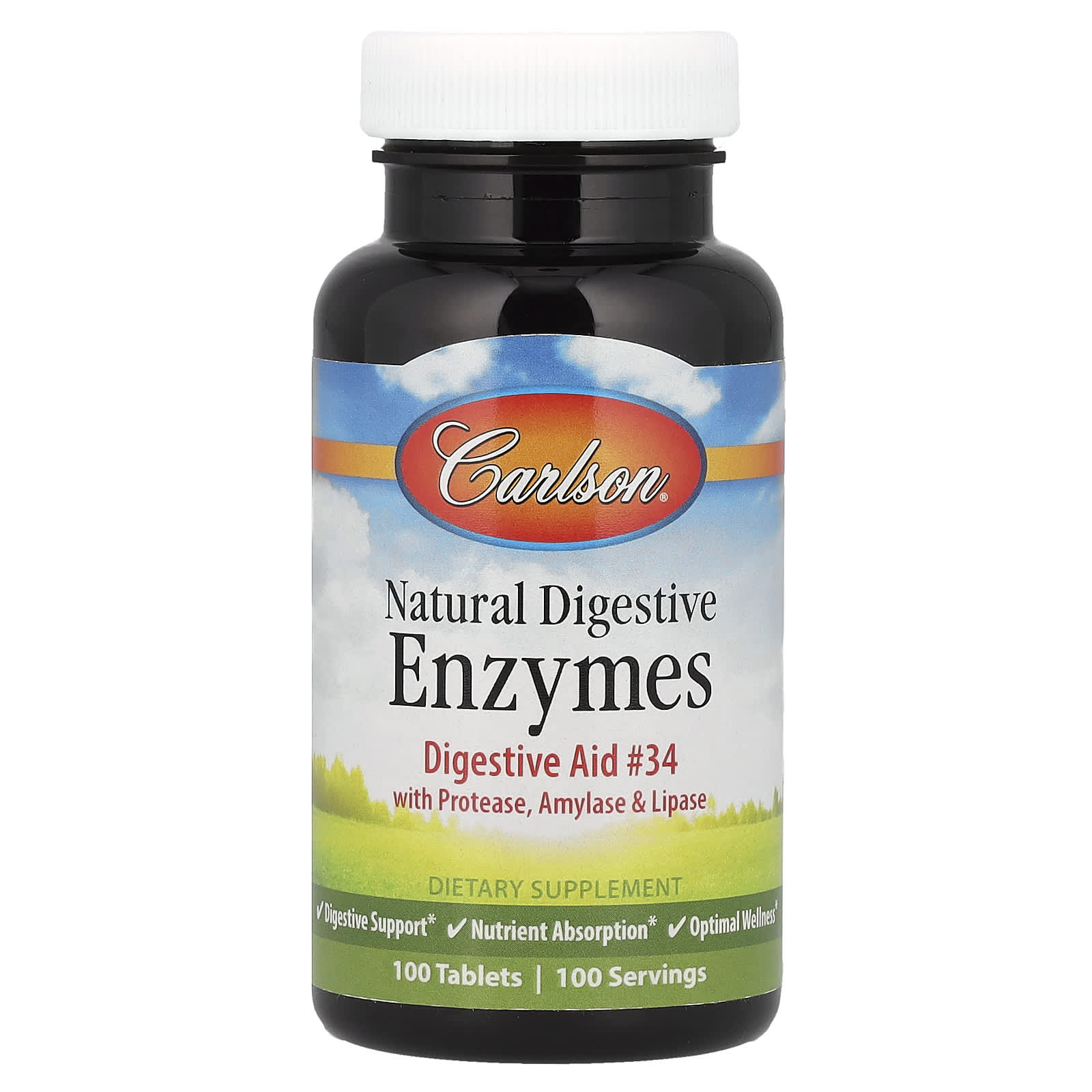 Carlson Natural Digestive Enzymes – 100 comprimés — Tunisie