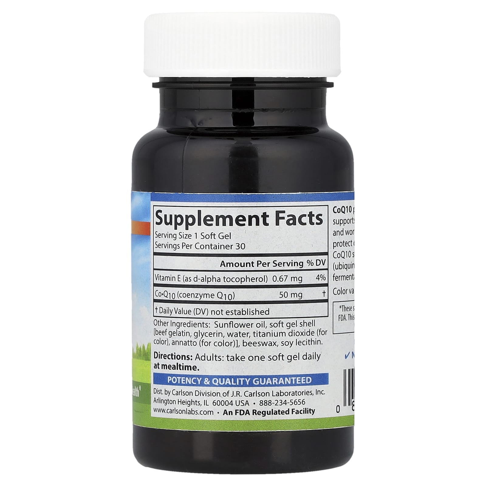 Carlson CoQ10 – 50 mg – 30 capsules molles — photo 2 sur 2