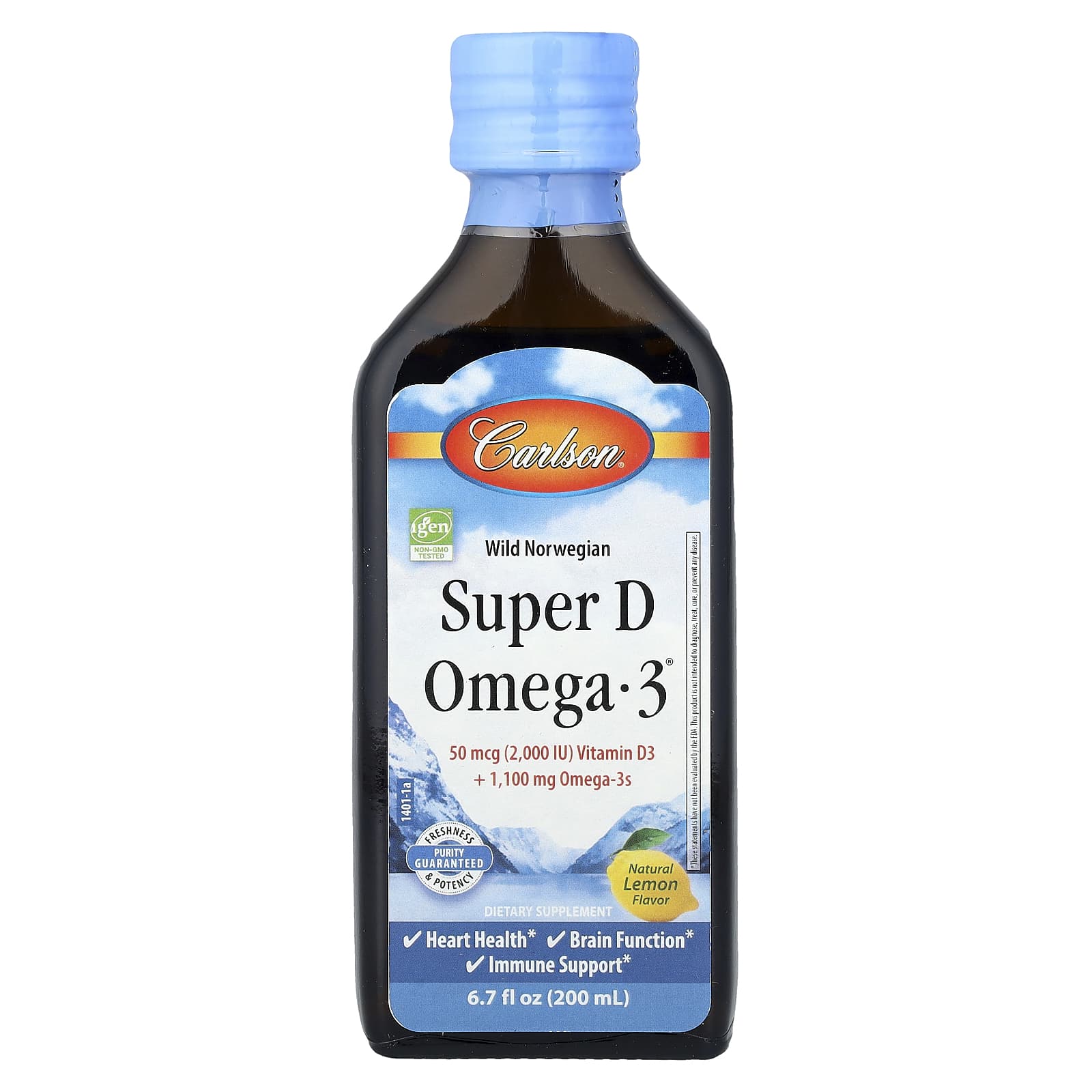 Carlson Wild Norwegian Super D Omega-3 – Natural Lemon – 200 ml — Tunisie